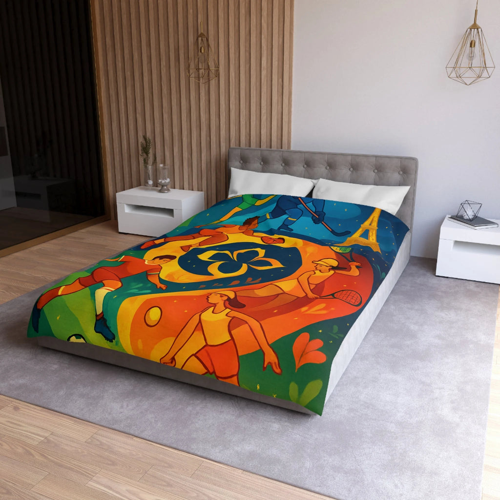 Housse de Couette Microfibre Illustration Unique Design Moderne Décoration Intérieure Raffinée