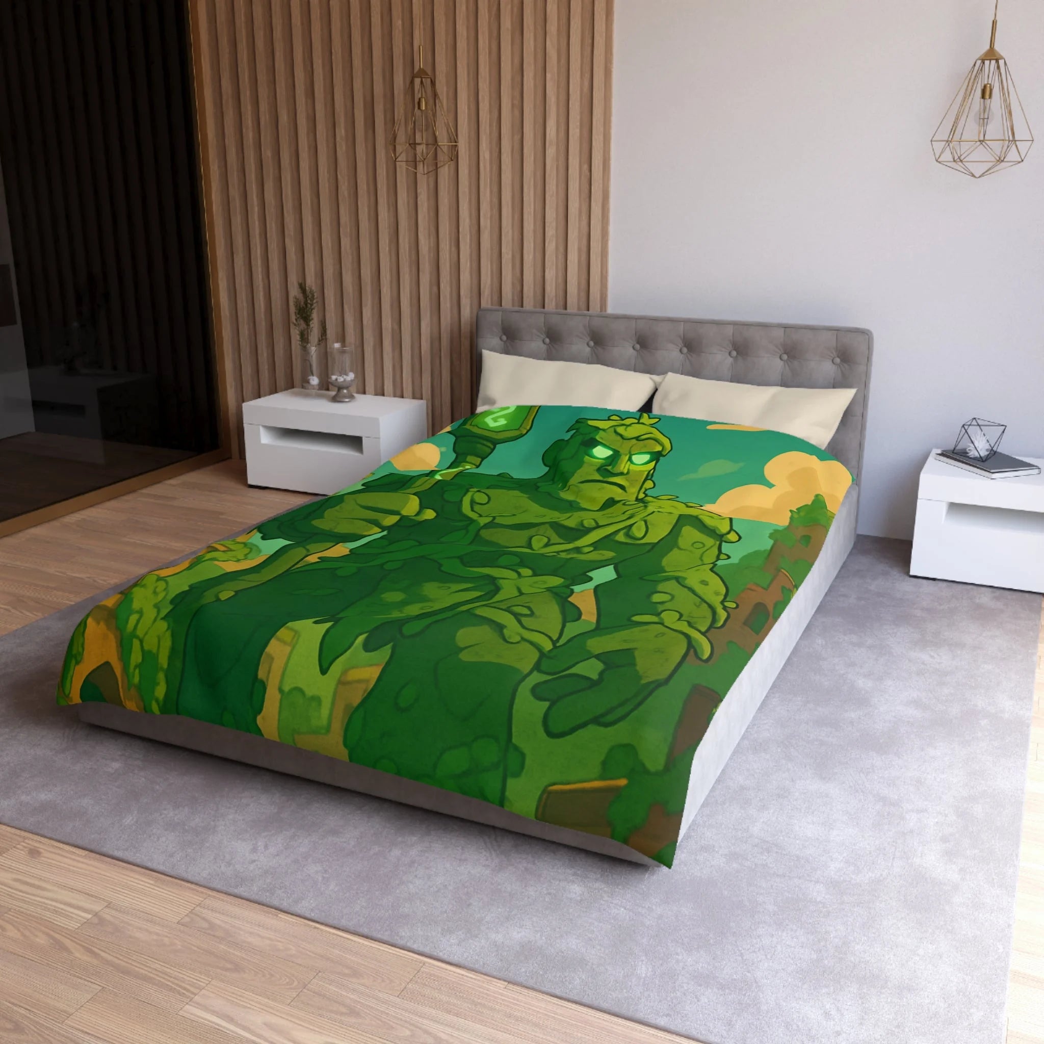 Housse de Couette Microfibre Design Artistique Moderne Décoration Chambre Confort Premium