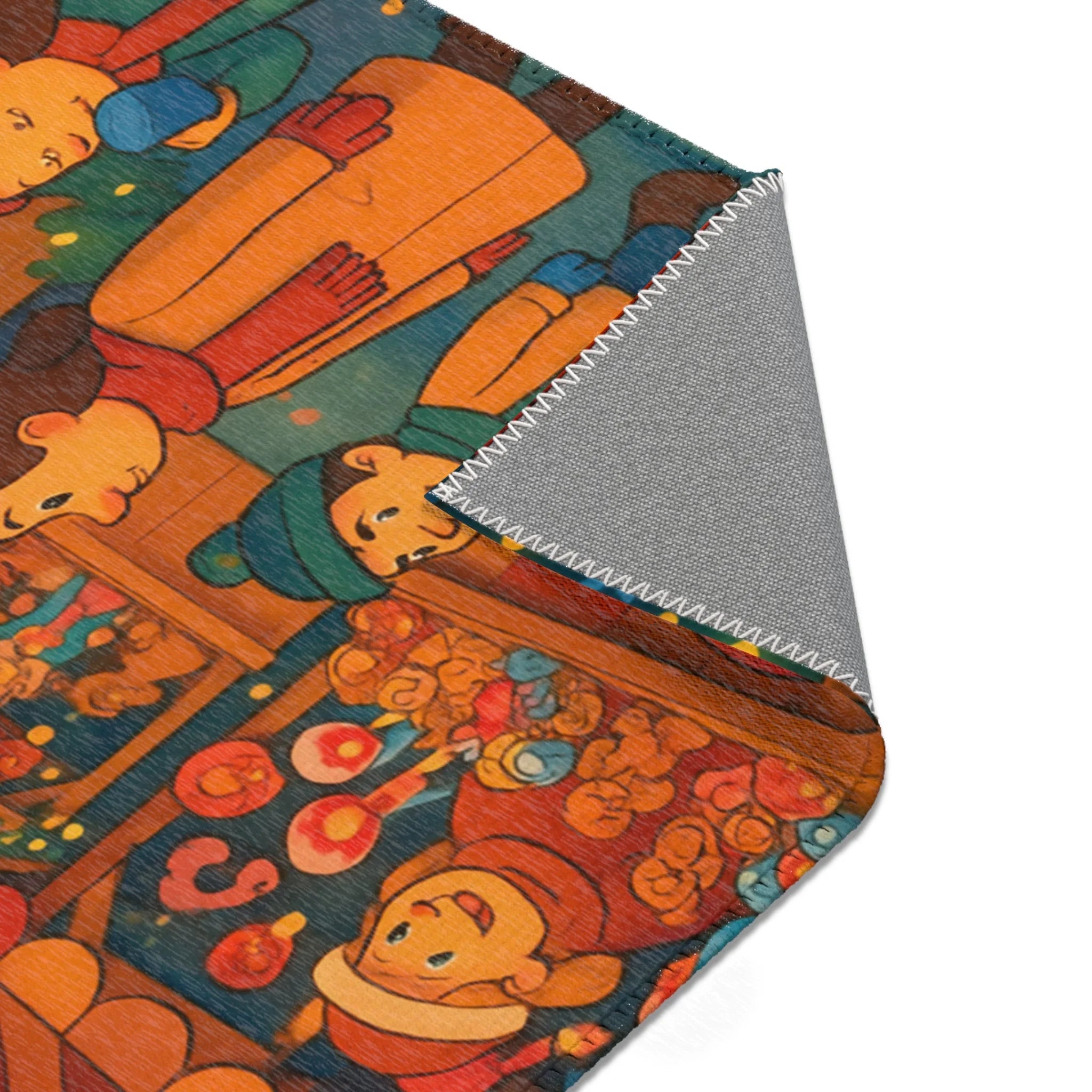 Tapis Illustratif de Noël : Scène de Marché Féerique pour Ambiance Féérique Unique