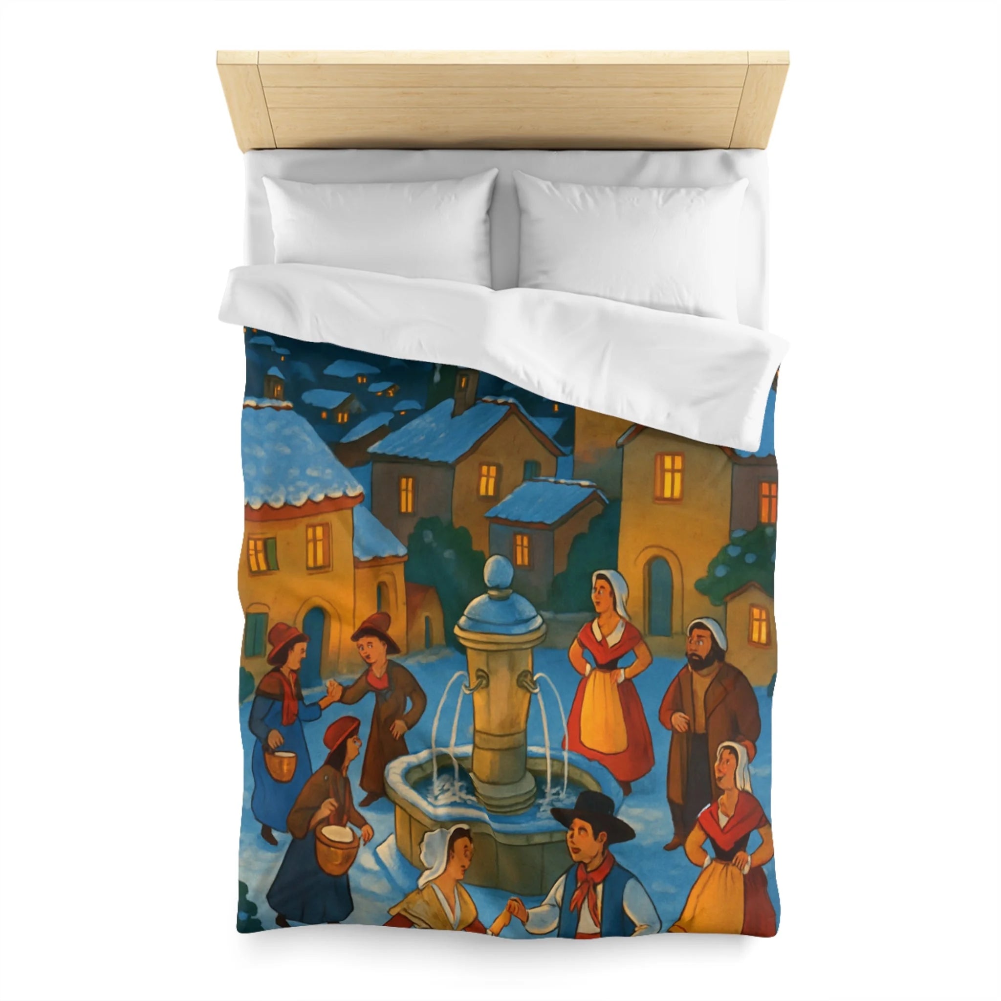 Housse de Couette Microfibre Design Artistique Moderne Décoration Chambre Confort Premium