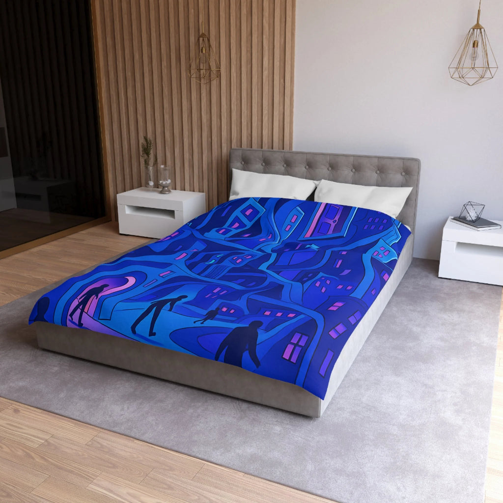 Housse de Couette Microfibre Motif Créatif Original Style Contemporain Chambre Élégante