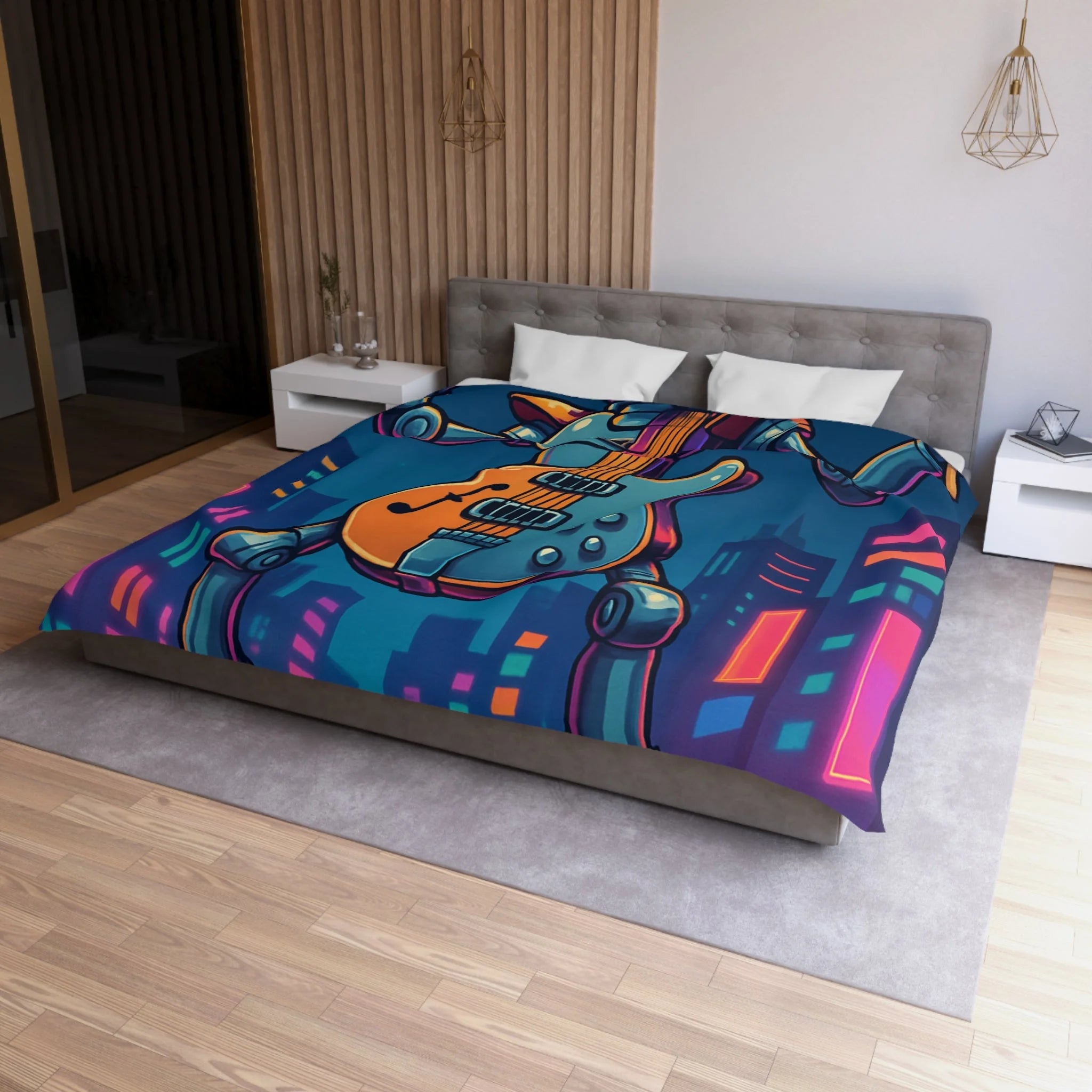 Housse de Couette Microfibre Design Artistique Moderne Décoration Chambre Confort Premium