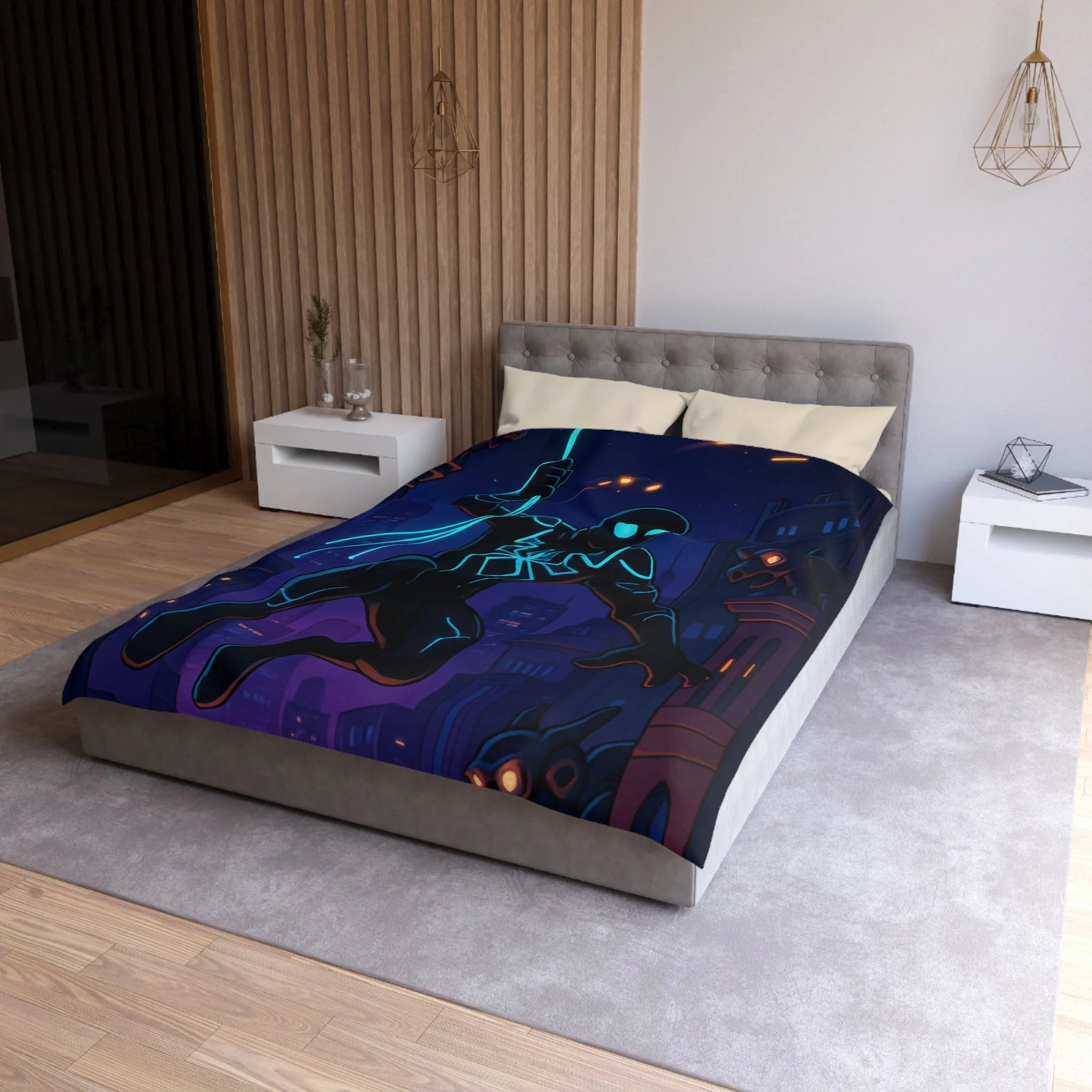 Housse de Couette Microfibre Illustration Unique Design Moderne Décoration Intérieure Raffinée