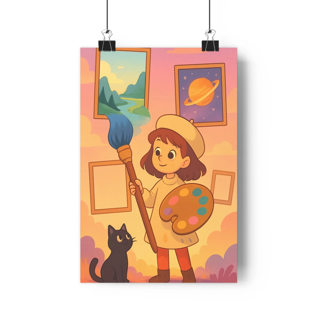 Poster décoratif artistique rêveur pastel chambre salon moderne créatif féerique enfant ambiance colorée unique