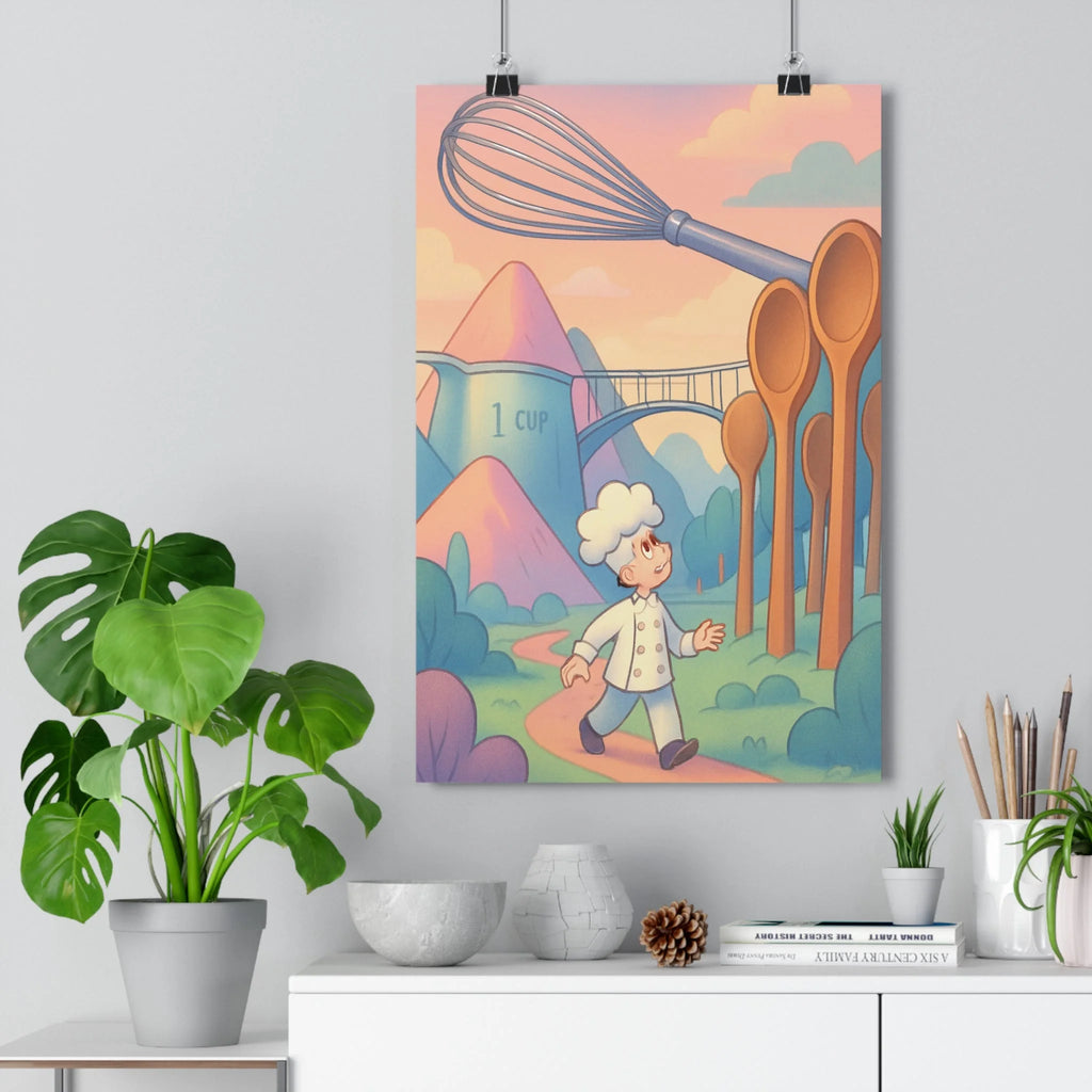 Poster décoratif artistique pastel rose bleu rêveur surréaliste cuisine salon chambre élégant unique qualité