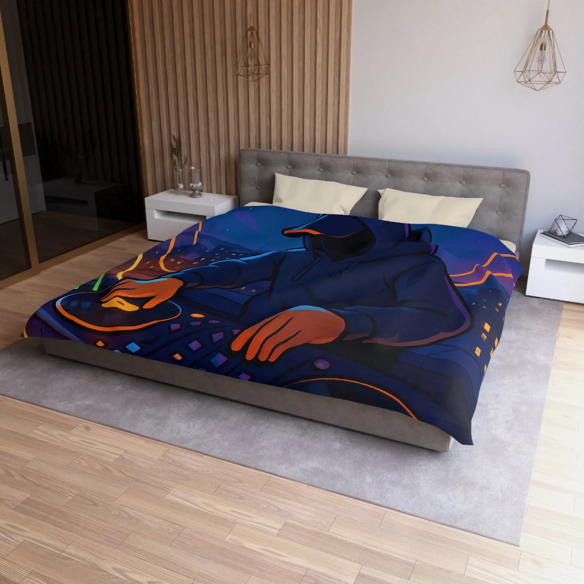Housse de Couette Microfibre Design Artistique Moderne Décoration Chambre Confort Premium