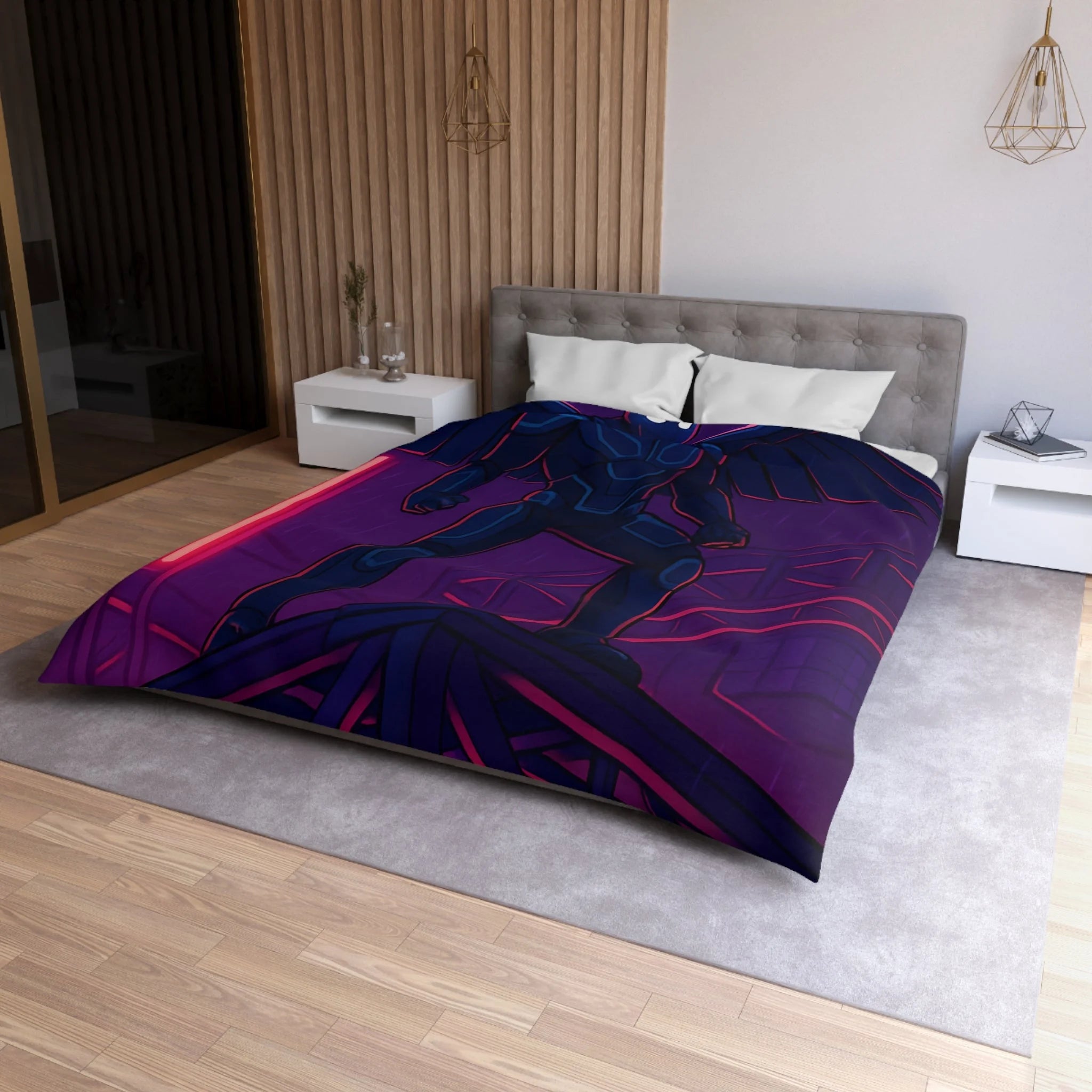 Housse de Couette Microfibre Design Artistique Moderne Décoration Chambre Confort Premium
