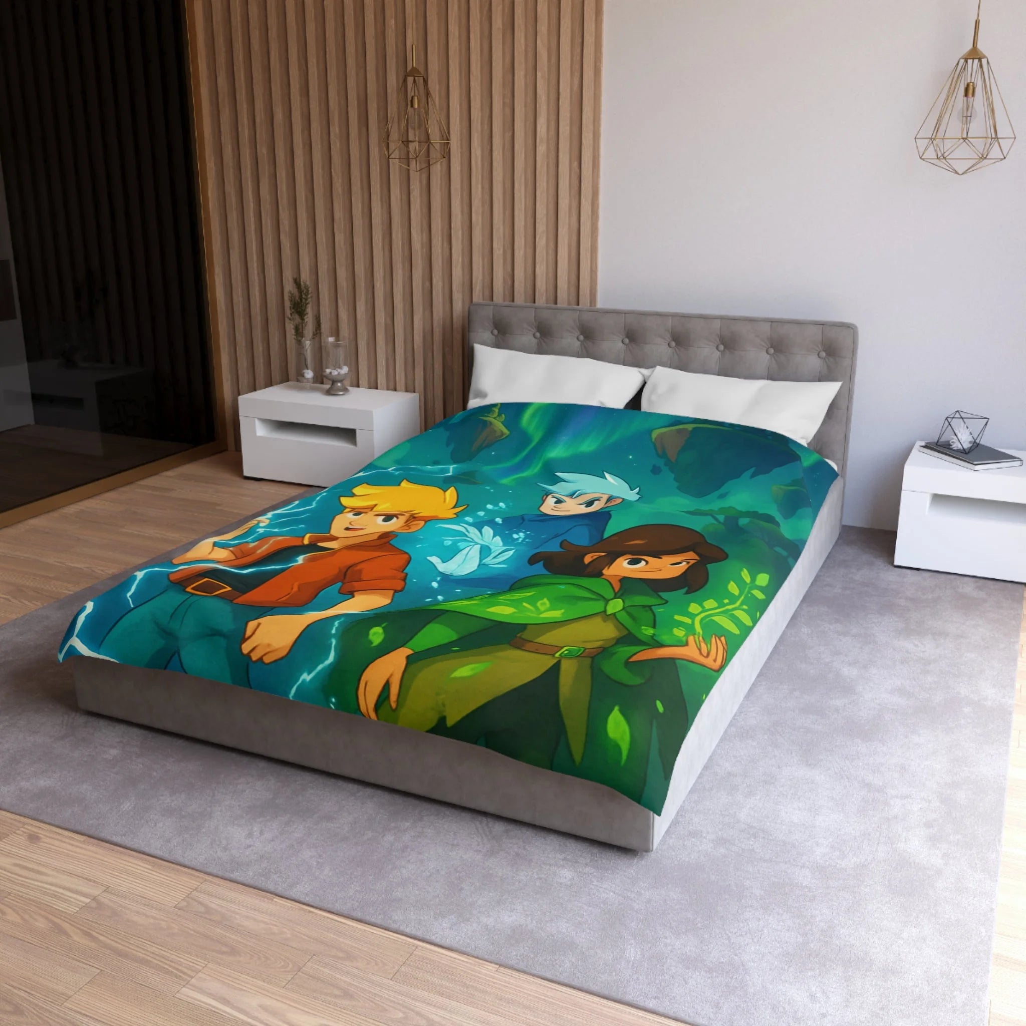 Housse de Couette Microfibre Design Artistique Moderne Décoration Chambre Confort Premium