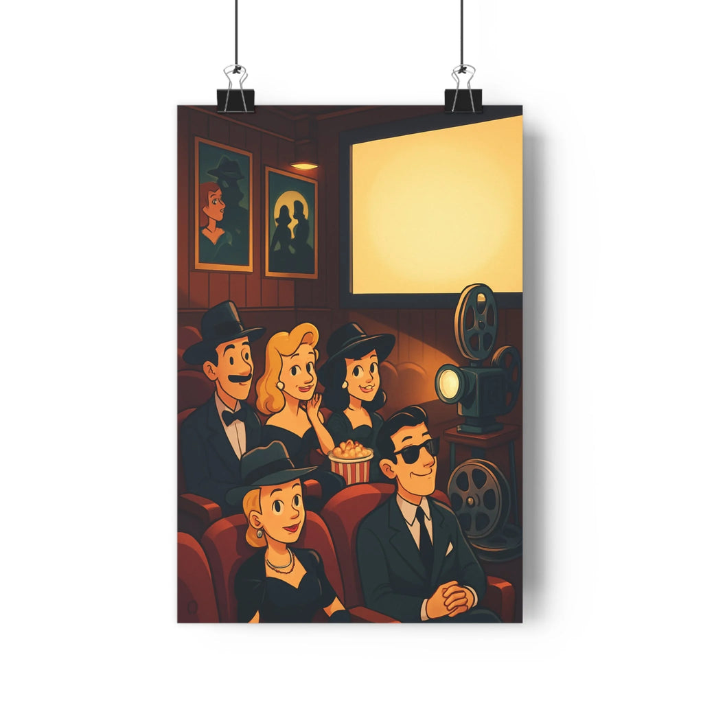 Poster décoratif rétro cinéma vintage nostalgique chaleureux salon chambre élégant classique noir blanc couleurs