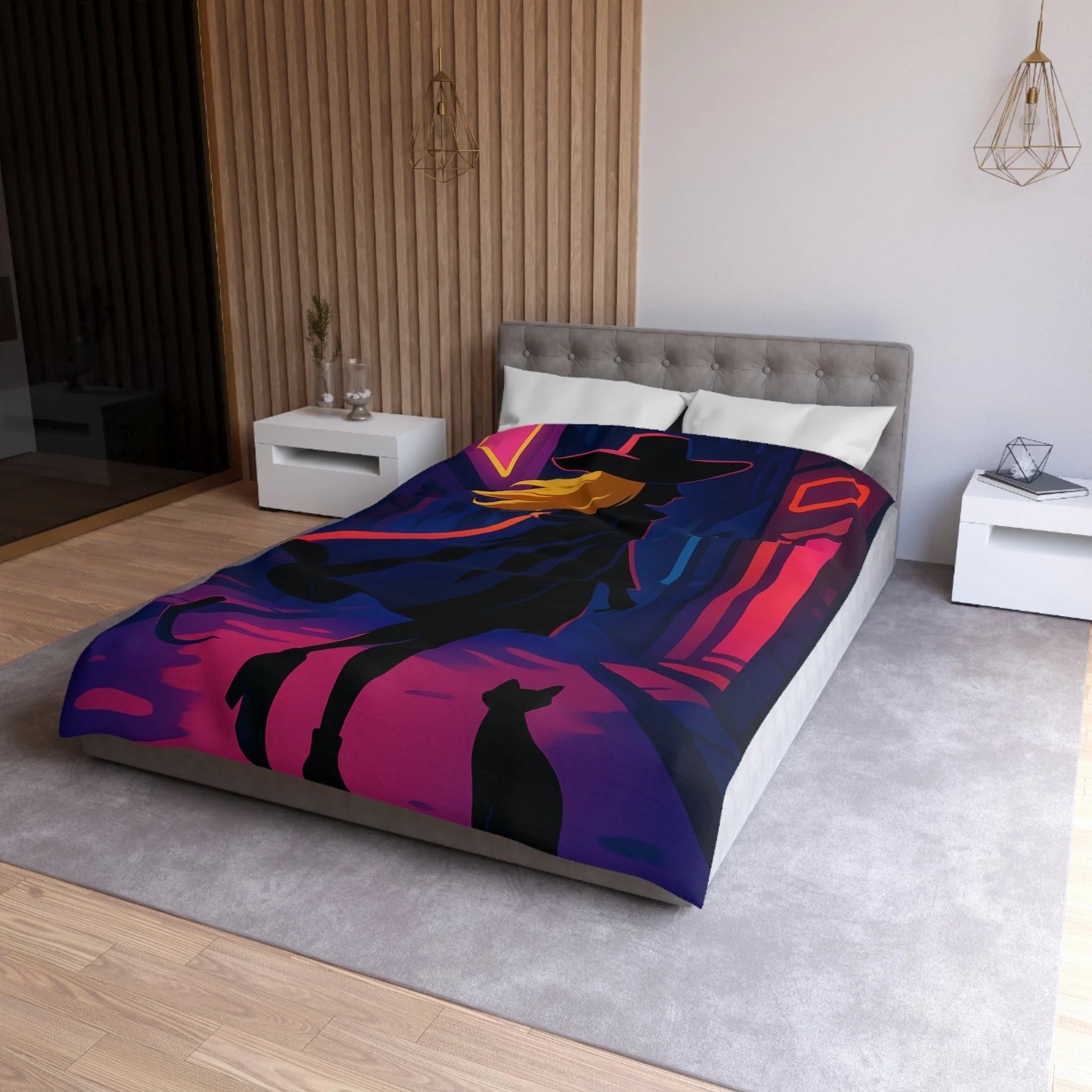 Housse de Couette Microfibre Design Artistique Moderne Décoration Chambre Confort Premium