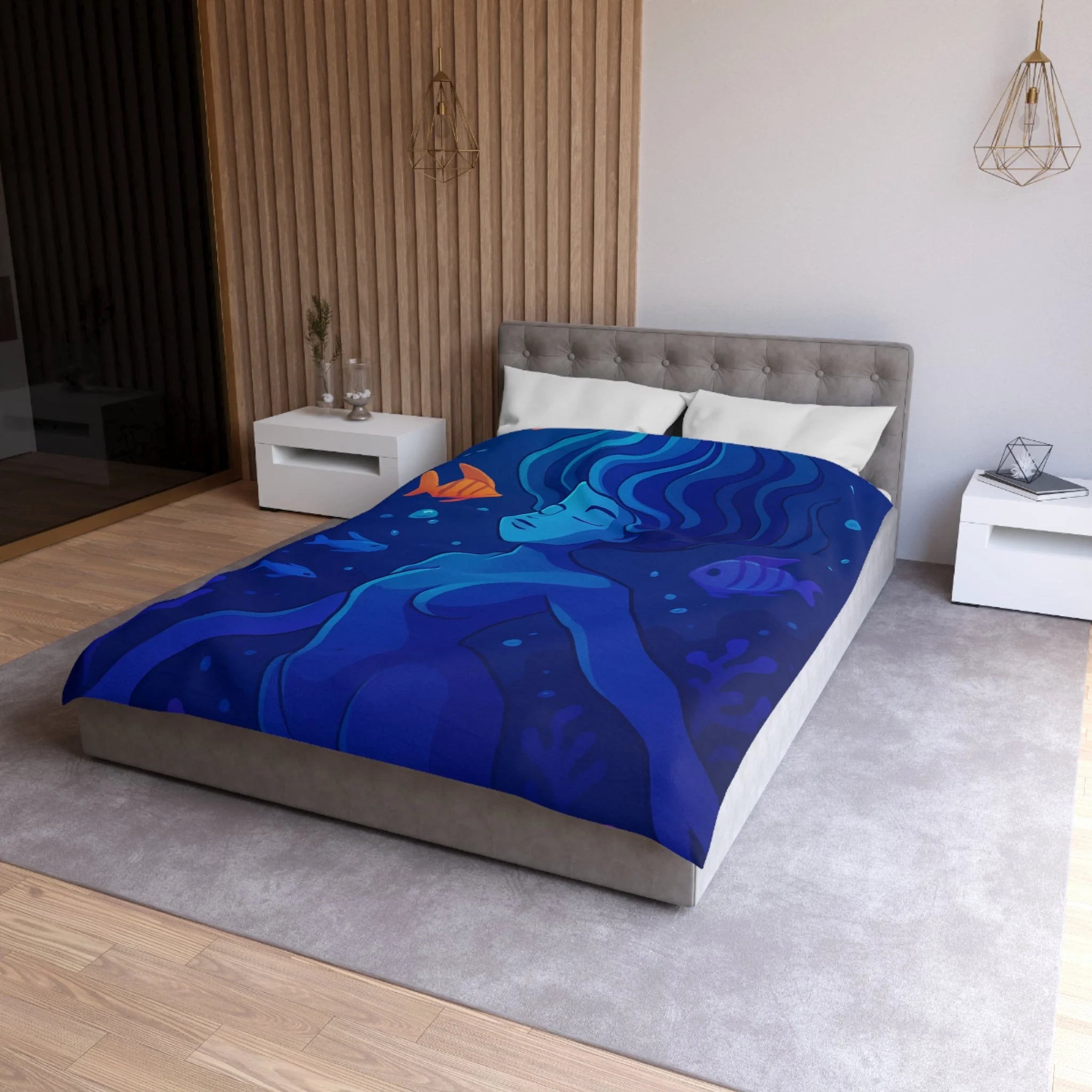 Housse de Couette Microfibre Motif Créatif Original Style Contemporain Chambre Élégante