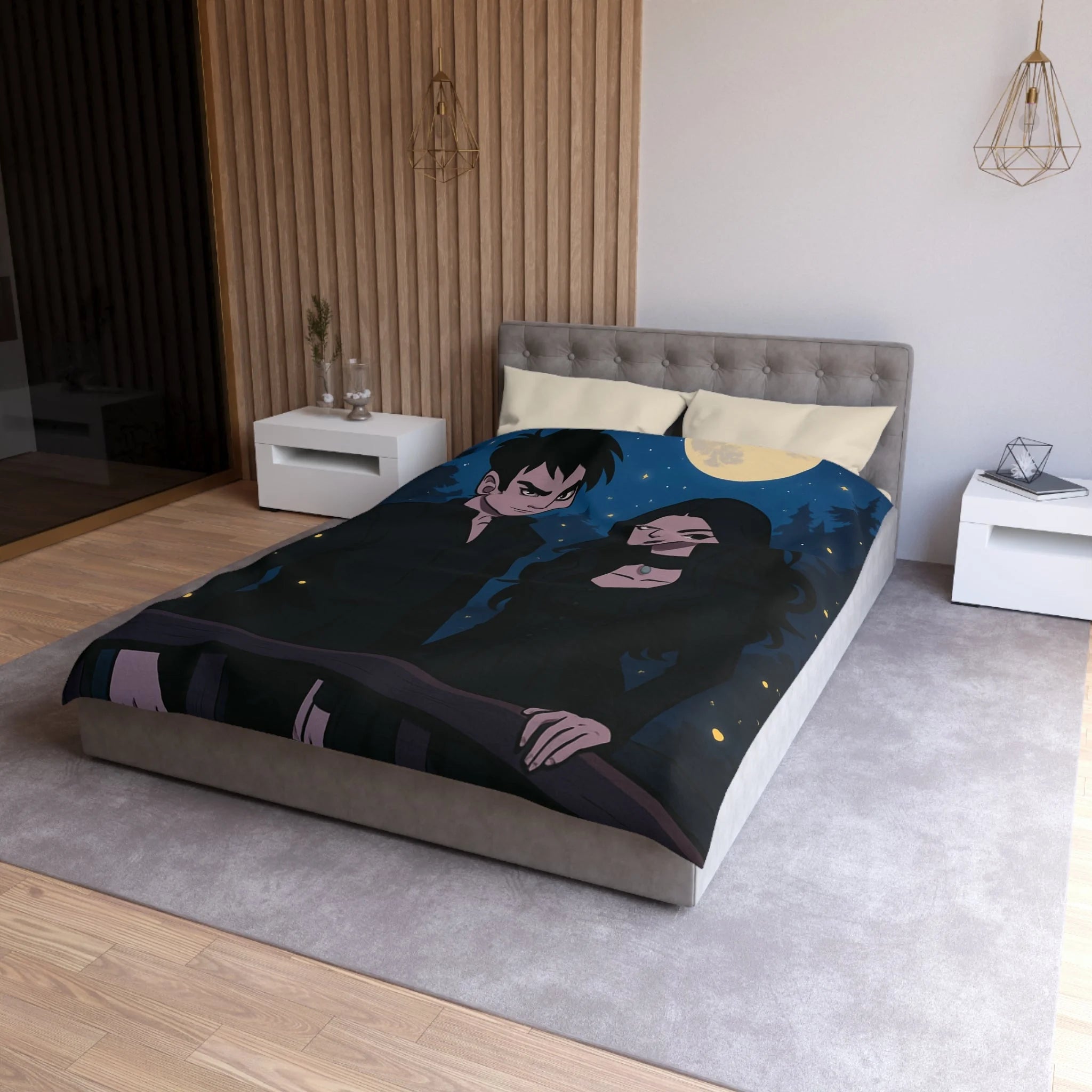 Housse de Couette Microfibre Design Artistique Moderne Décoration Chambre Confort Premium