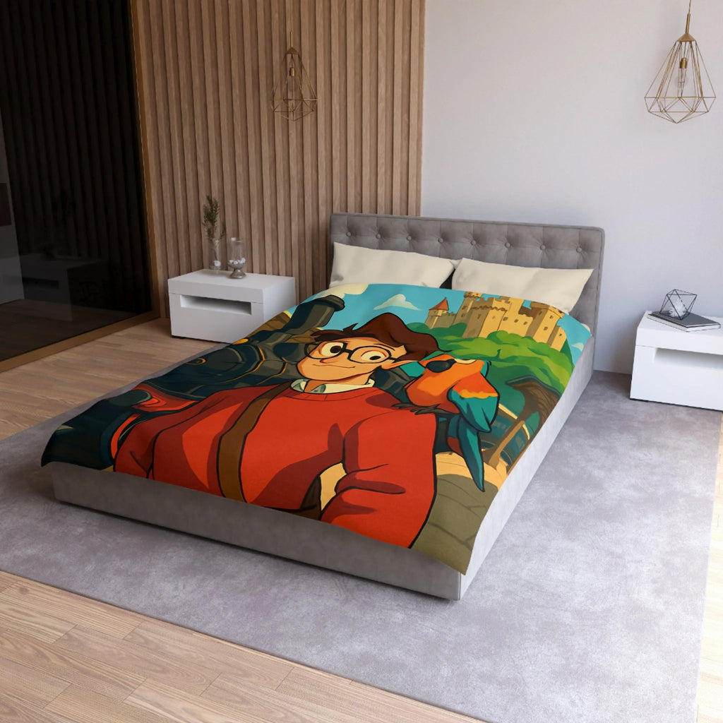 Housse de Couette Microfibre Illustration Unique Design Moderne Décoration Intérieure Raffinée