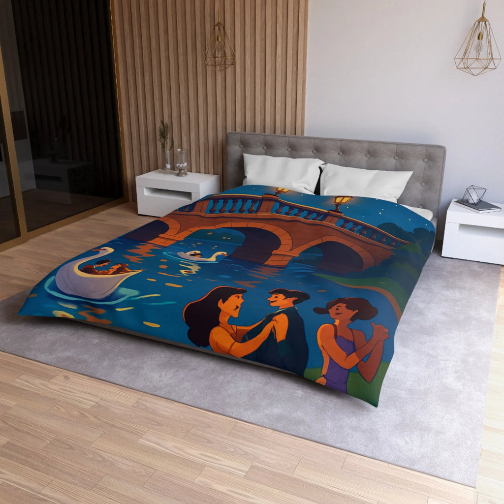 Housse de Couette Microfibre Illustration Unique Design Moderne Décoration Intérieure Raffinée