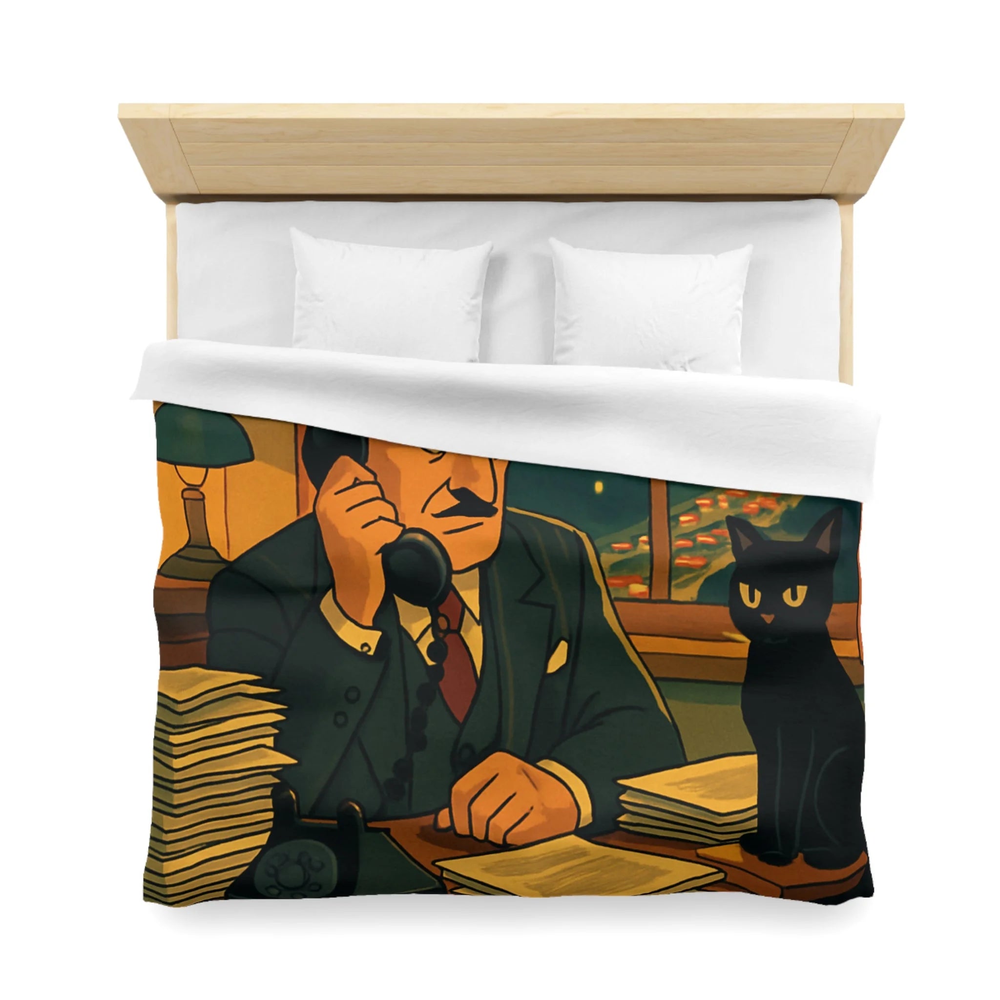 Housse de Couette Microfibre Motif Créatif Original Style Contemporain Chambre Élégante