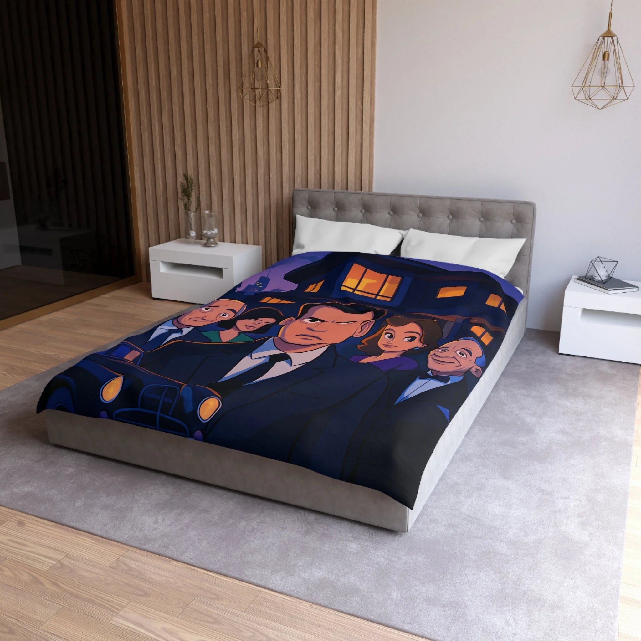 Housse de Couette Microfibre Design Artistique Moderne Décoration Chambre Confort Premium