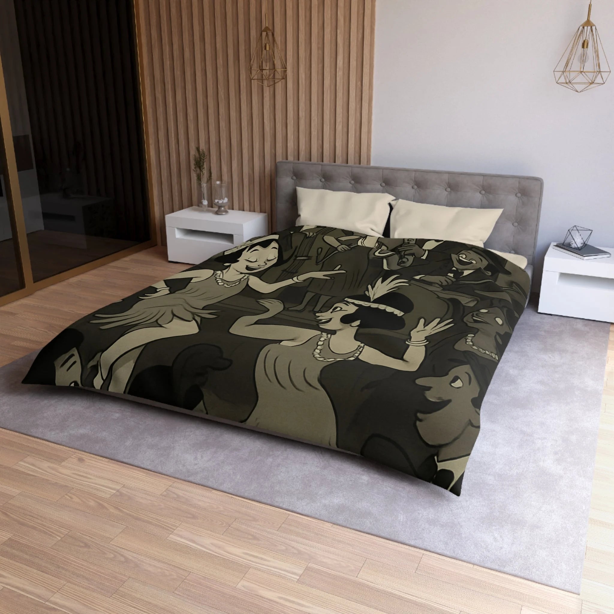 Housse de Couette Microfibre Design Artistique Moderne Décoration Chambre Confort Premium