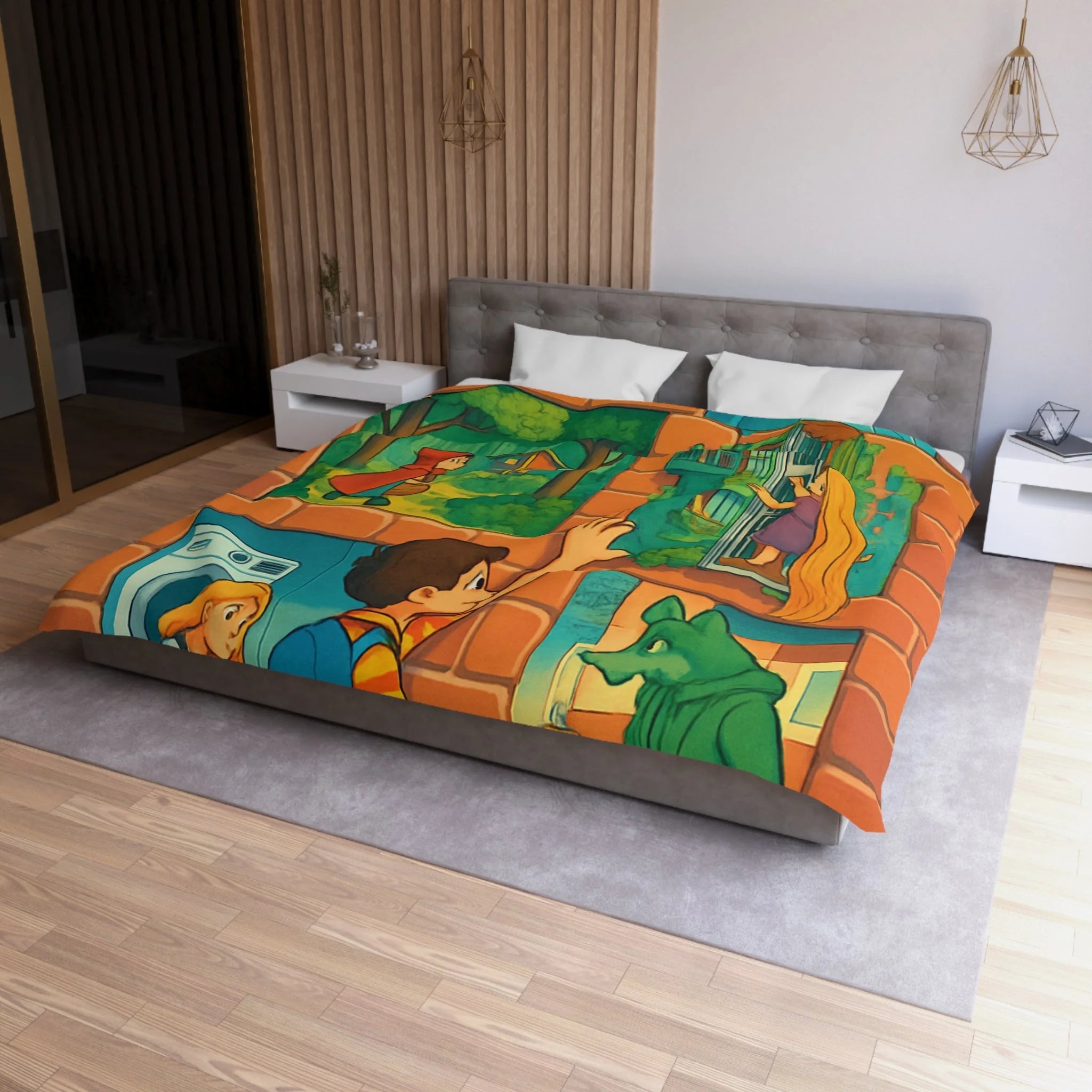 Housse de Couette Microfibre Création Artistique Moderne Design Exclusif Décoration Chambre