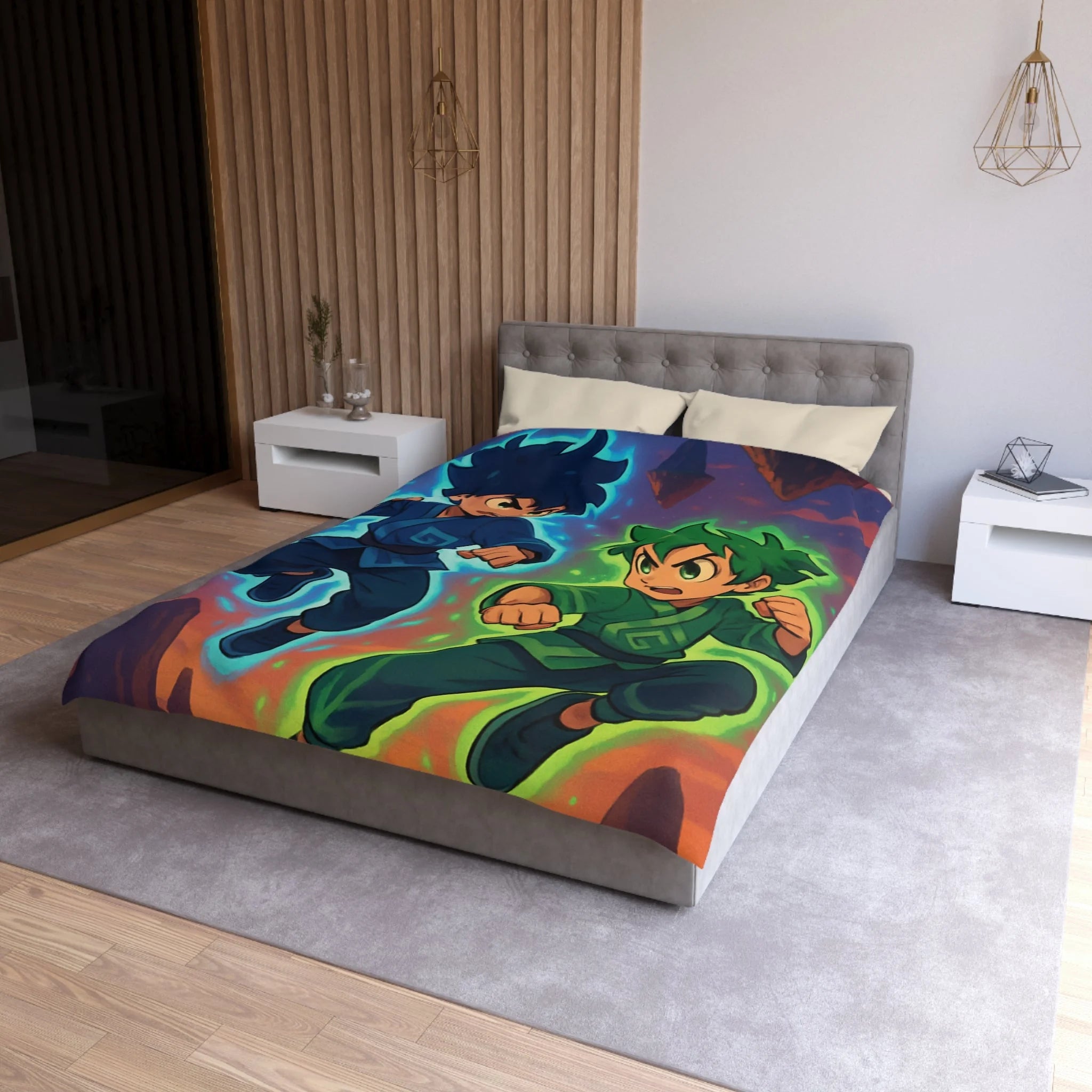 Housse de Couette Microfibre Illustration Unique Design Moderne Décoration Intérieure Raffinée