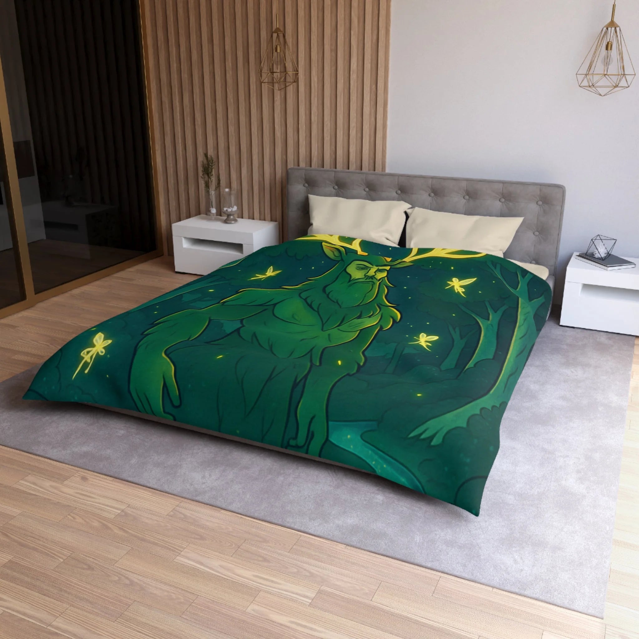 Housse de Couette Microfibre Illustration Unique Design Moderne Décoration Intérieure Raffinée