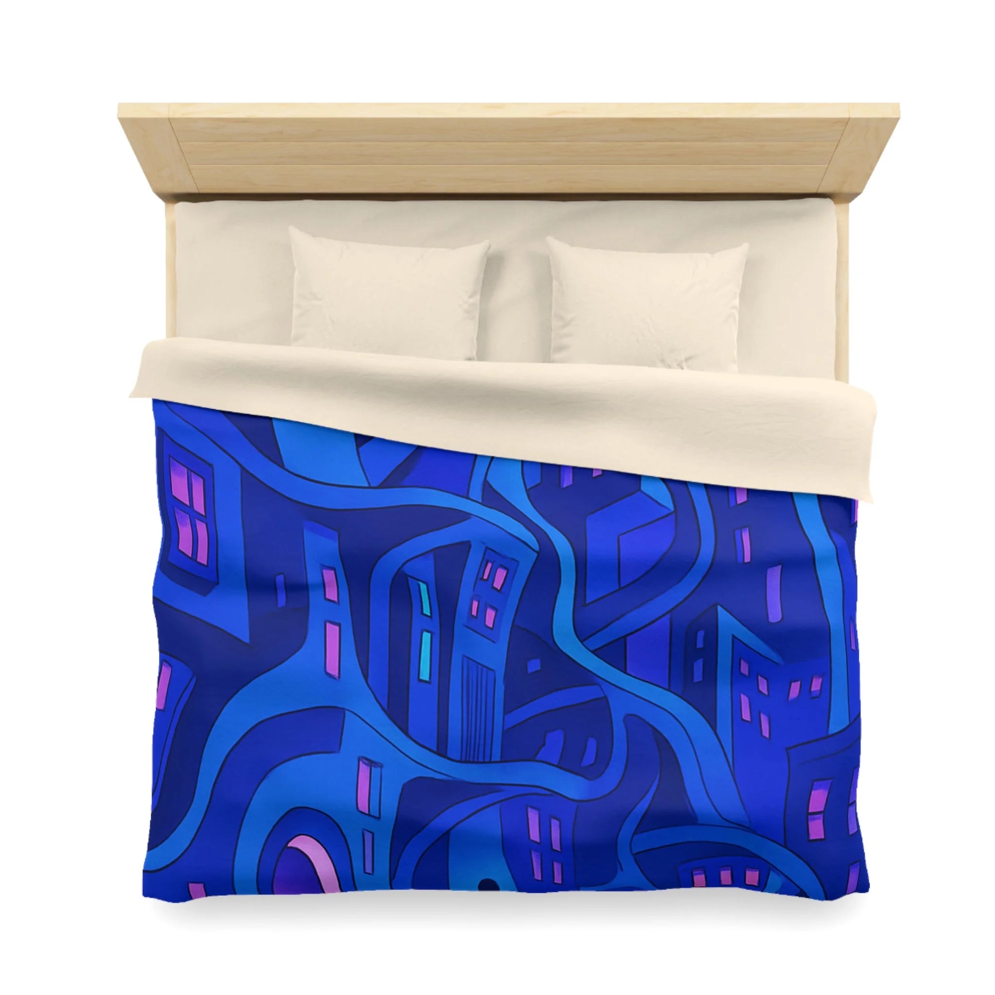 Housse de Couette Microfibre Motif Créatif Original Style Contemporain Chambre Élégante