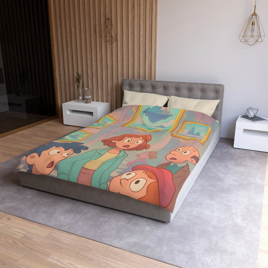 Housse de Couette Microfibre Design Artistique Moderne Décoration Chambre Confort Premium