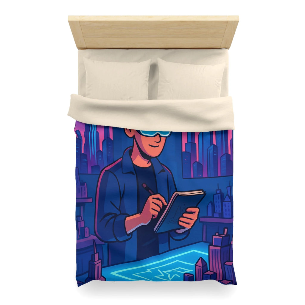 Housse de Couette Microfibre Illustration Unique Design Moderne Décoration Intérieure Raffinée
