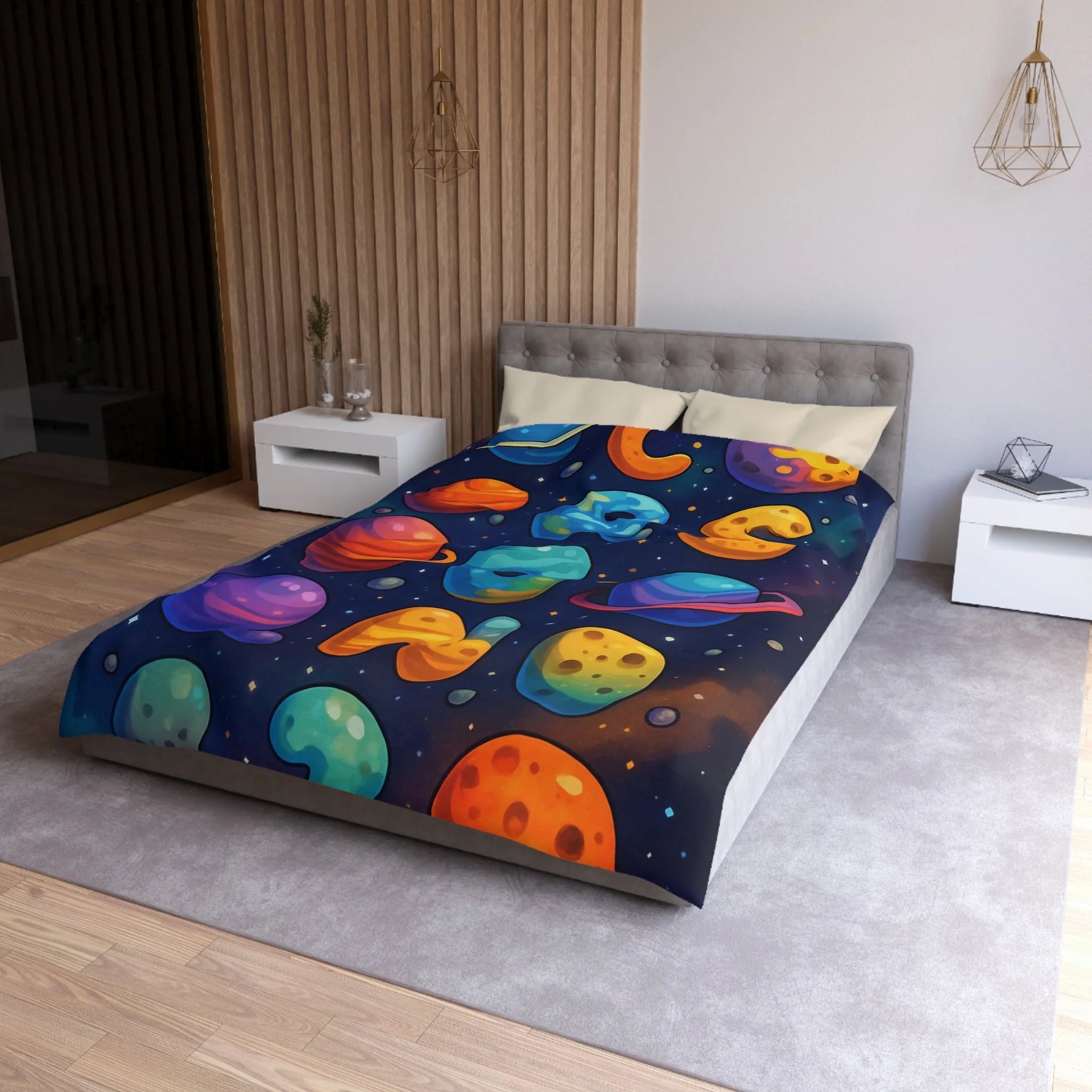 Housse de Couette Microfibre Design Artistique Moderne Décoration Chambre Confort Premium