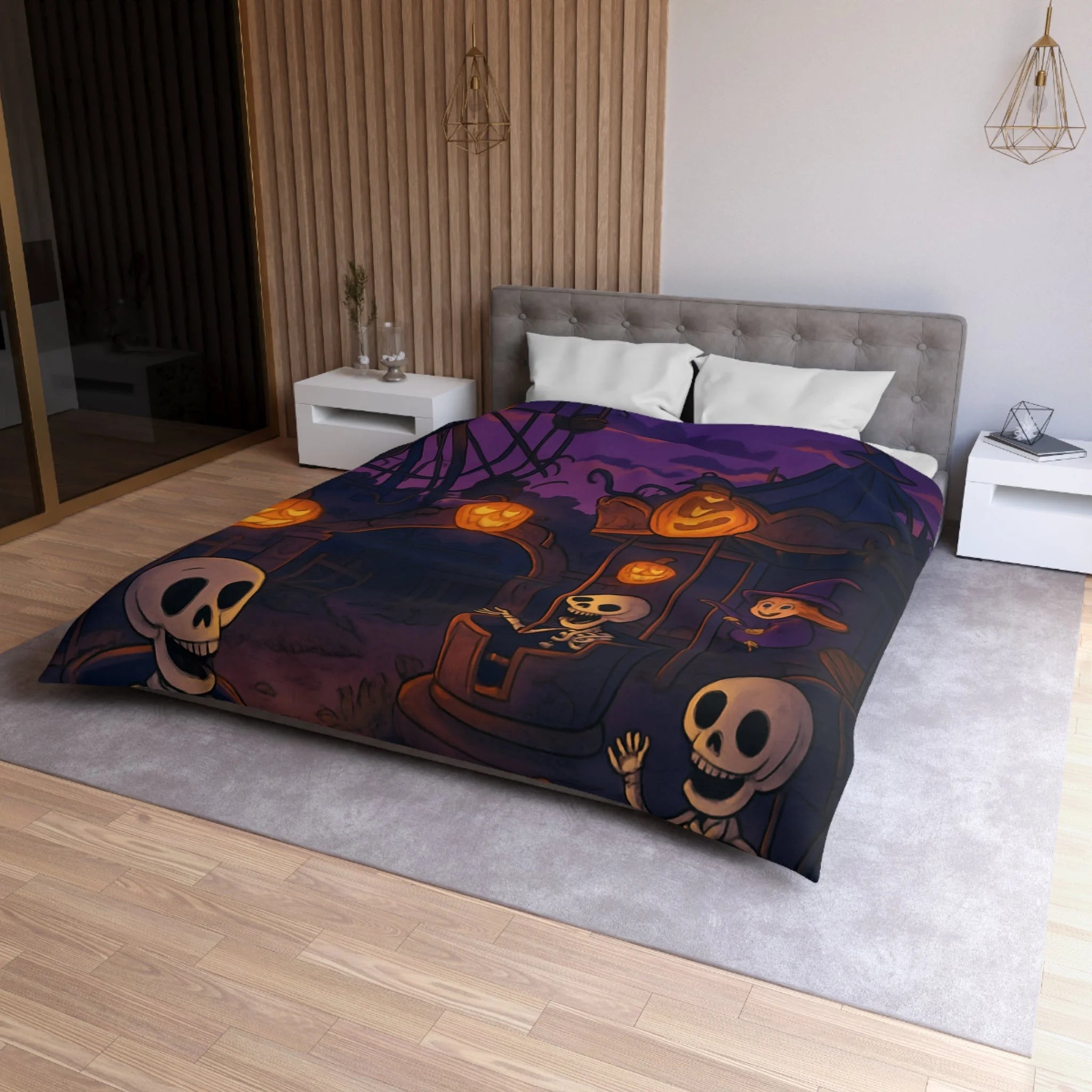 Housse de Couette Microfibre Motif Créatif Original Style Contemporain Chambre Élégante