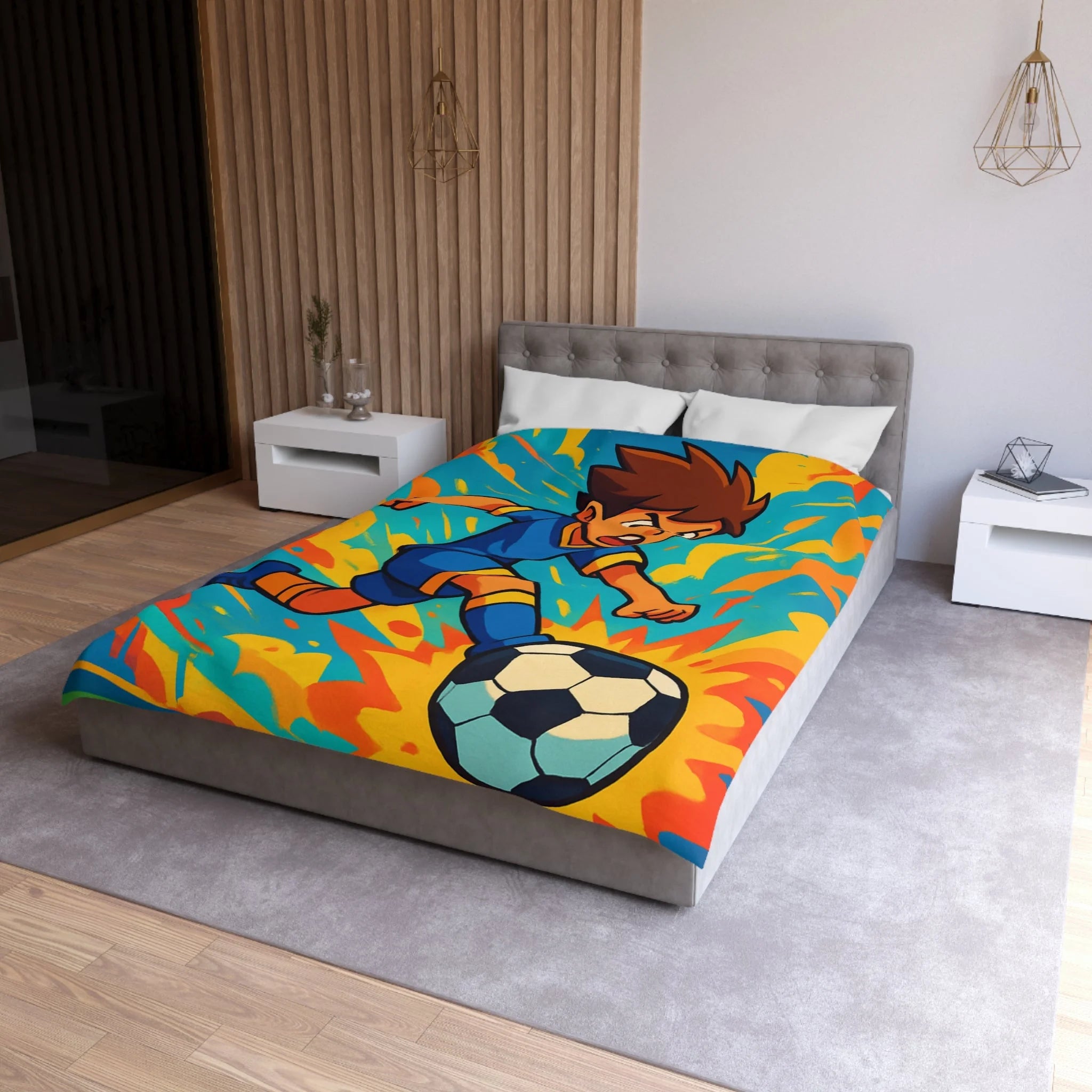 Housse de Couette Microfibre Motif Créatif Original Style Contemporain Chambre Élégante
