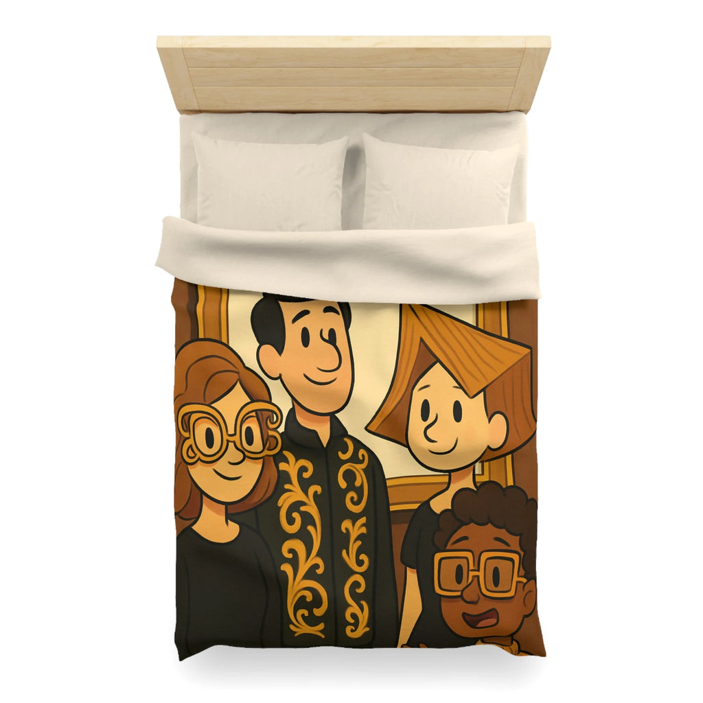 Housse de Couette Originale avec Illustration de Quatre Personnages Animés au Style Unique