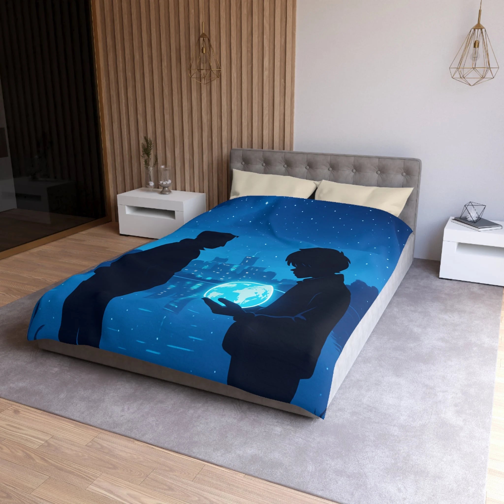 Housse de Couette Microfibre Design Artistique Moderne Décoration Chambre Confort Premium