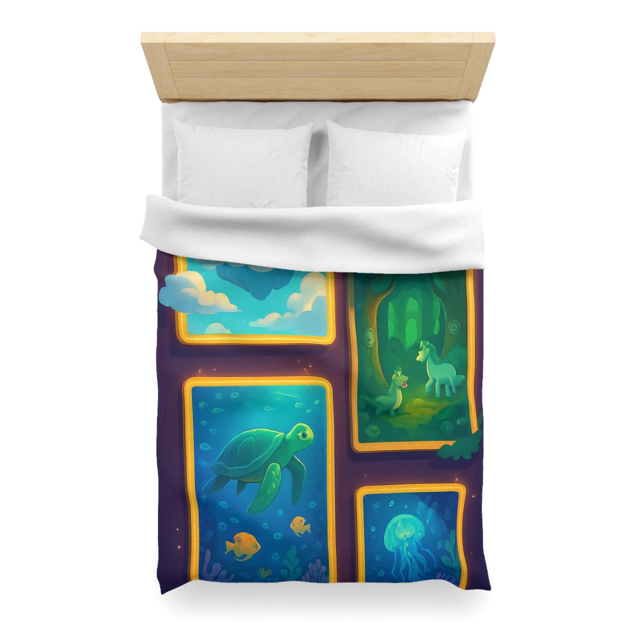Housse de Couette Microfibre Design Artistique Moderne Décoration Chambre Confort Premium