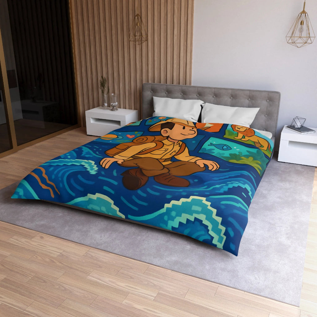 Housse de Couette Microfibre Illustration Unique Design Moderne Décoration Intérieure Raffinée