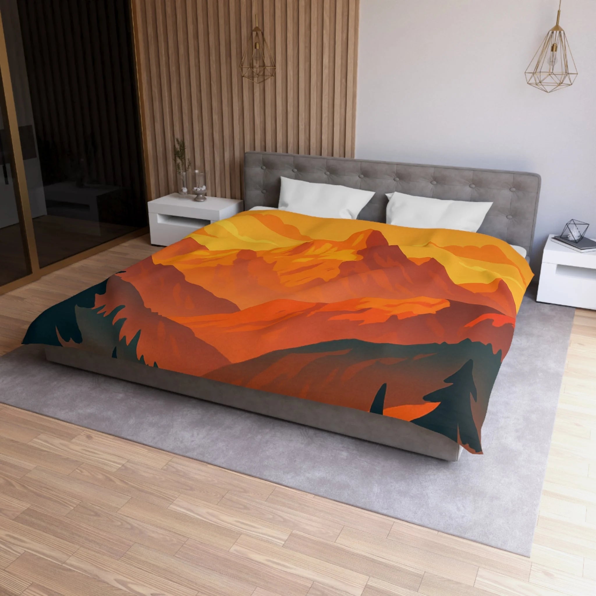 Housse de Couette Microfibre Design Artistique Moderne Décoration Chambre Confort Premium