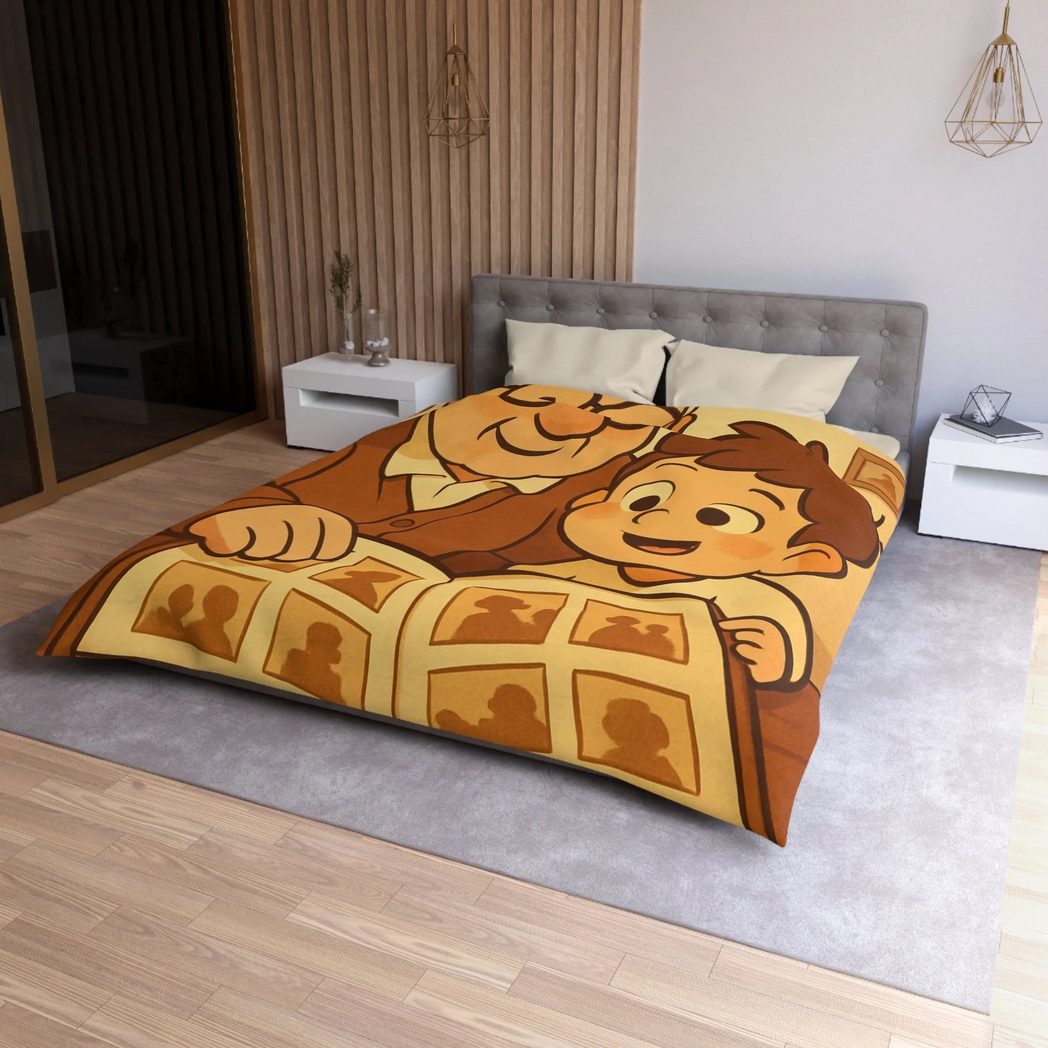 Housse de Couette Microfibre Design Artistique Moderne Décoration Chambre Confort Premium