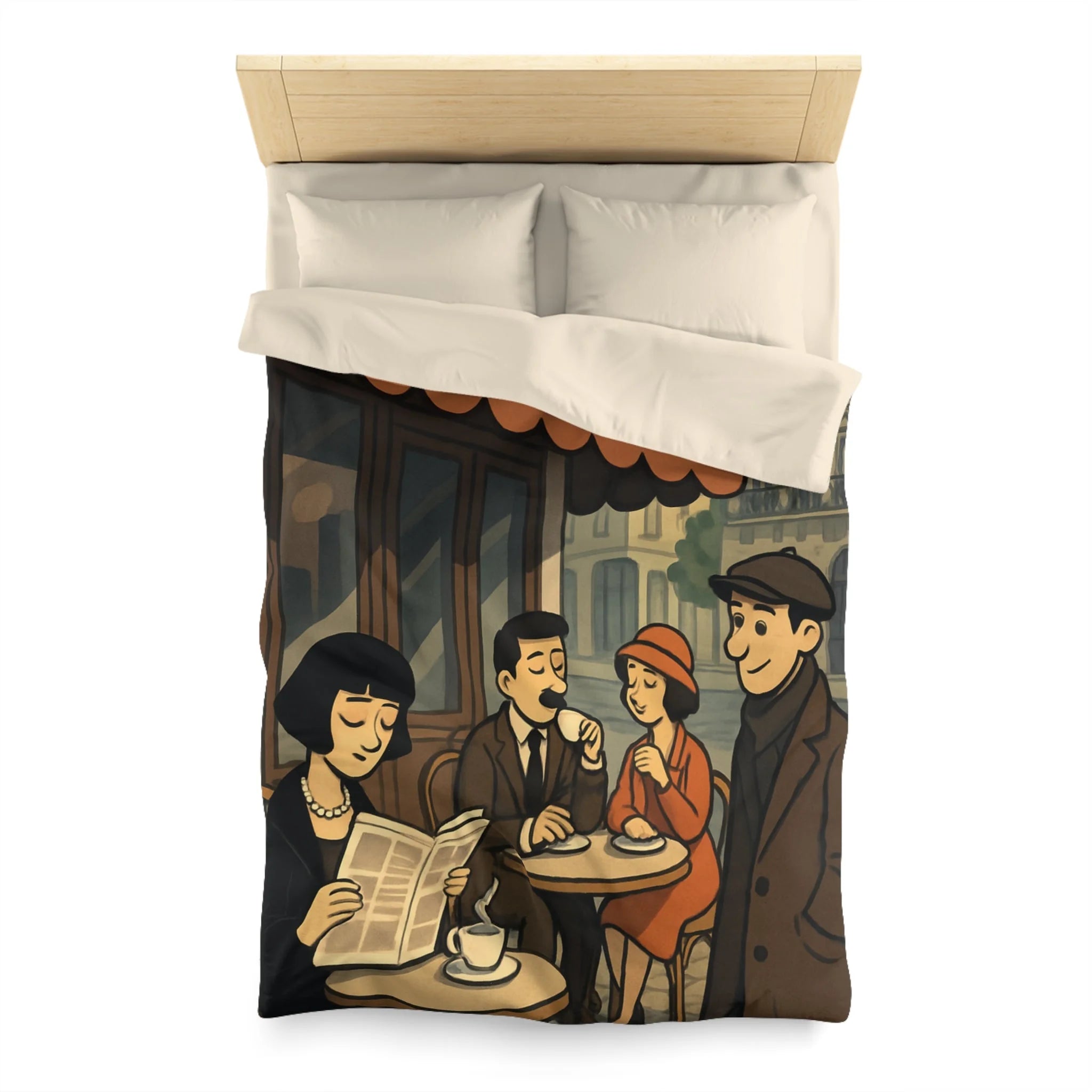 Housse de Couette Microfibre Design Artistique Moderne Décoration Chambre Confort Premium