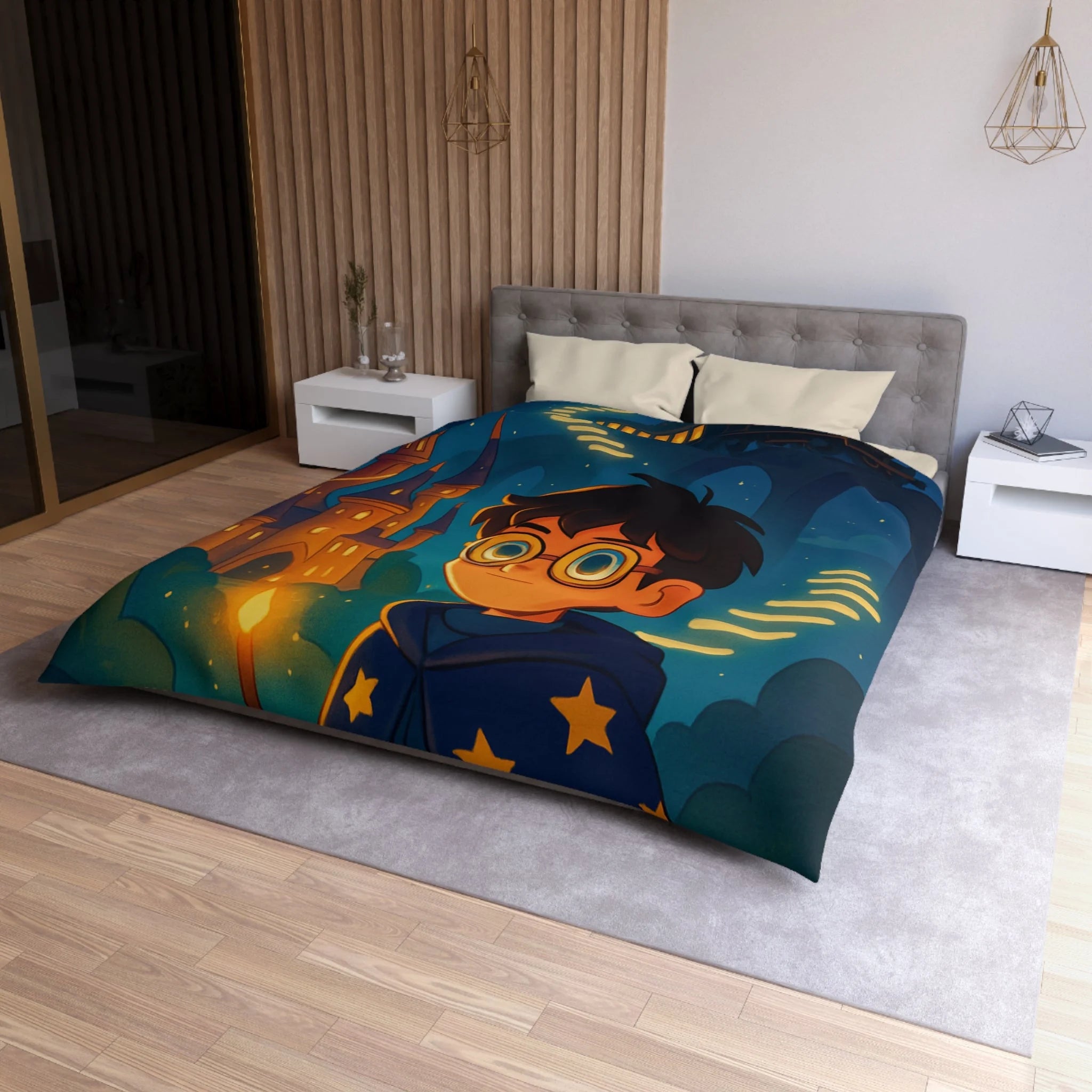 Housse de Couette Microfibre Motif Créatif Original Style Contemporain Chambre Élégante