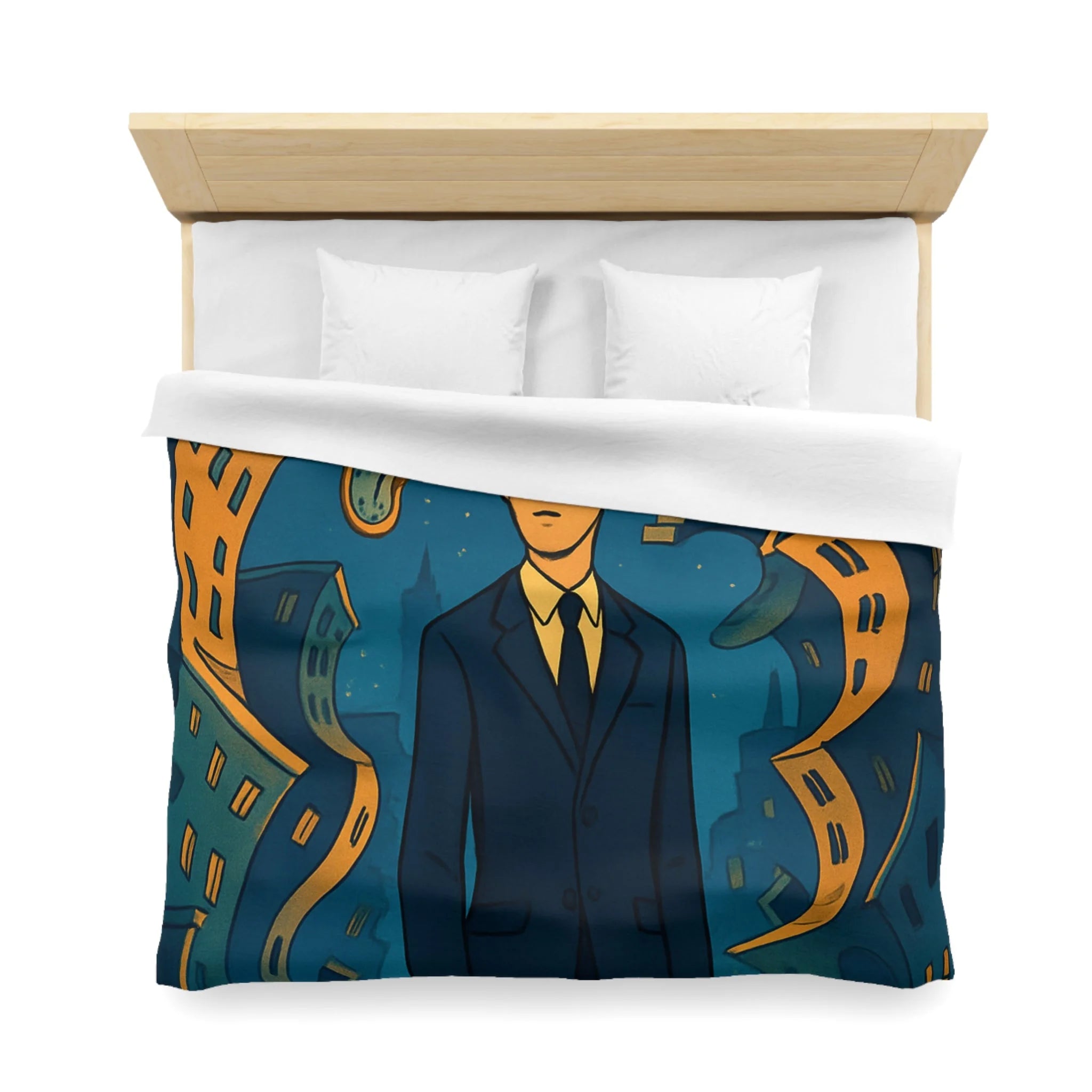 Housse de Couette Microfibre Motif Créatif Original Style Contemporain Chambre Élégante
