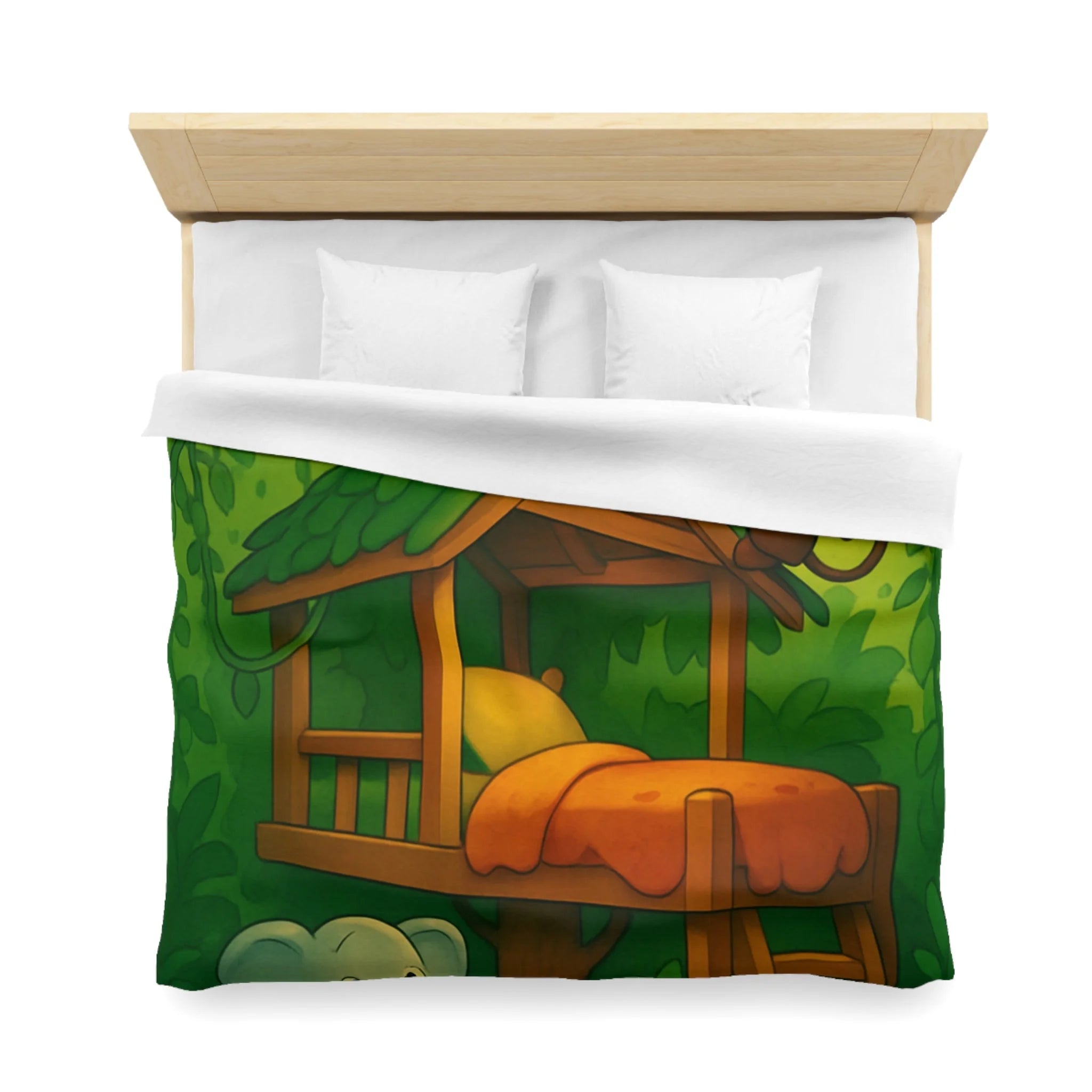 Jolie housse de couette avec animaux de la jungle pour chambre d'enfant colorée