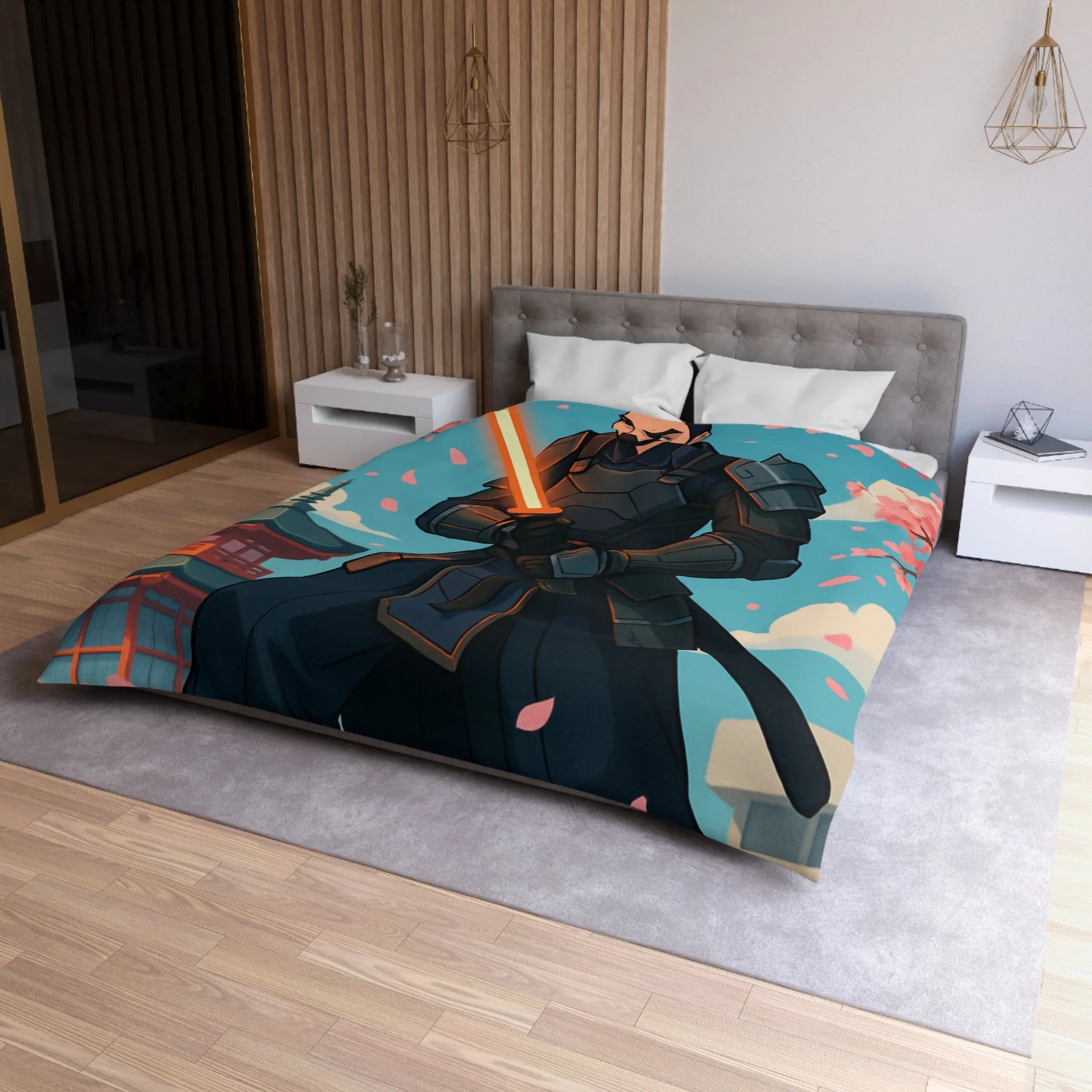 Housse de Couette Microfibre Illustration Unique Design Moderne Décoration Intérieure Raffinée
