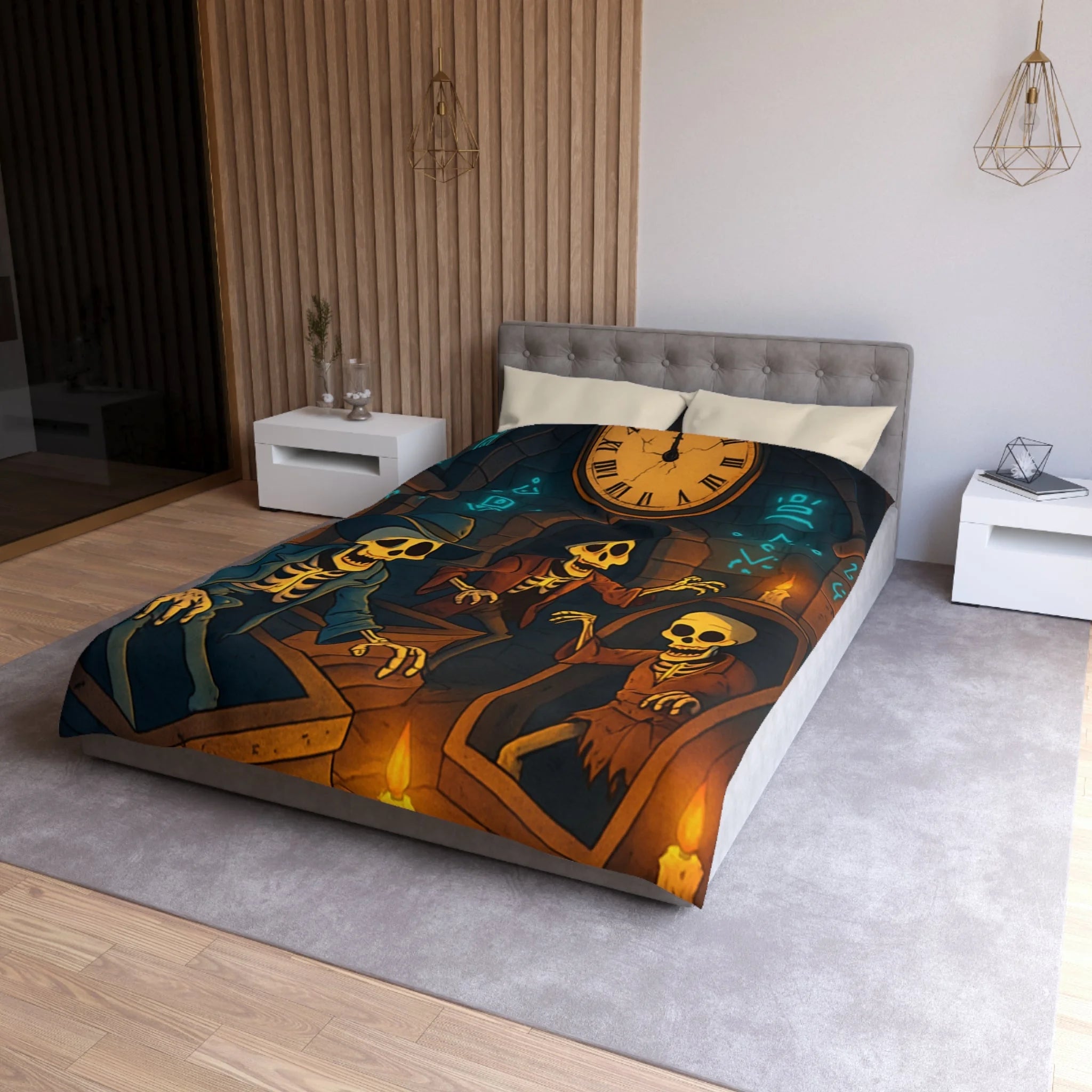 Housse de Couette Microfibre Illustration Unique Design Moderne Décoration Intérieure Raffinée