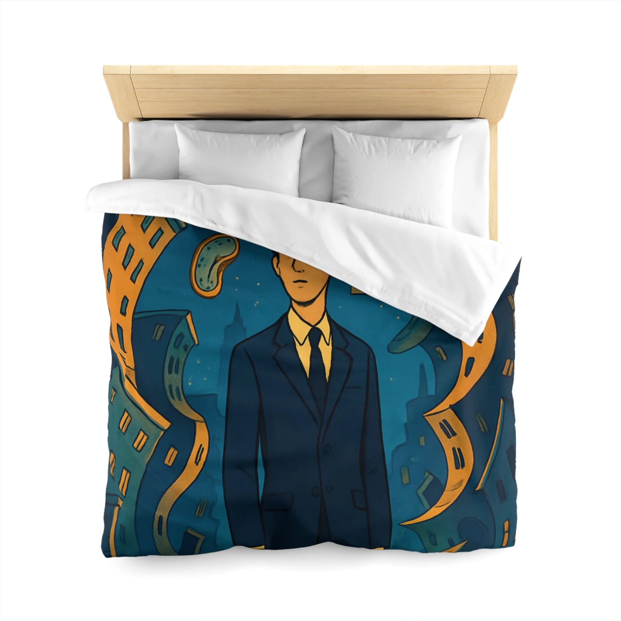 Housse de Couette Microfibre Motif Créatif Original Style Contemporain Chambre Élégante