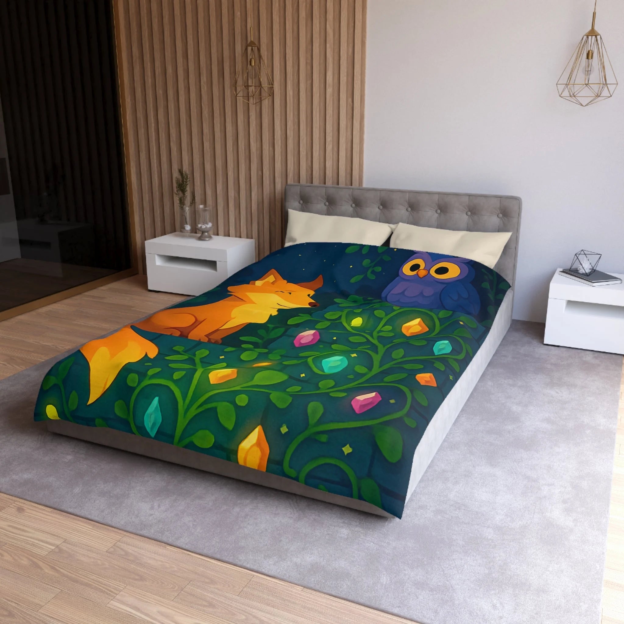 Housse de Couette Microfibre Motif Créatif Original Style Contemporain Chambre Élégante