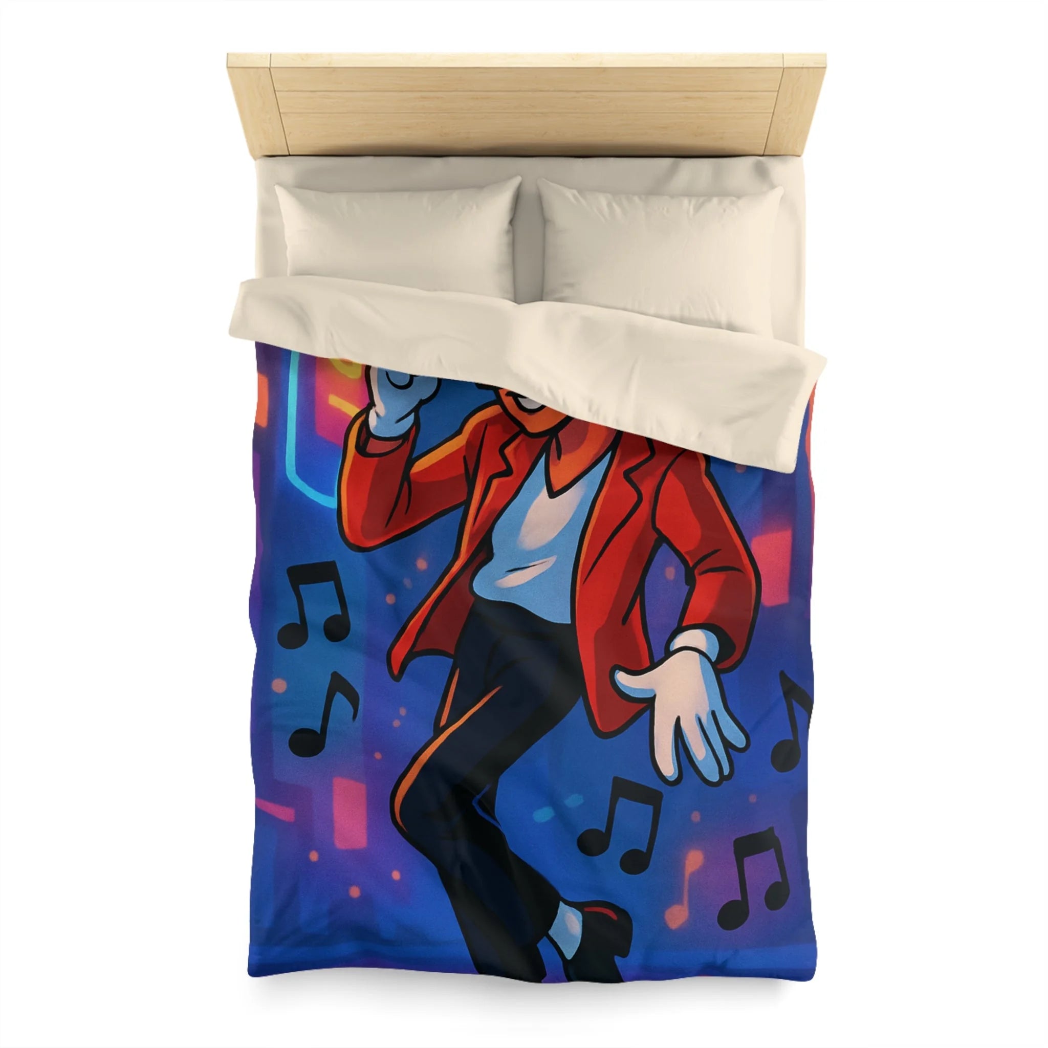 Housse de couette vibrante, danse lumineuse, style rétro pour chambre musicale élégante