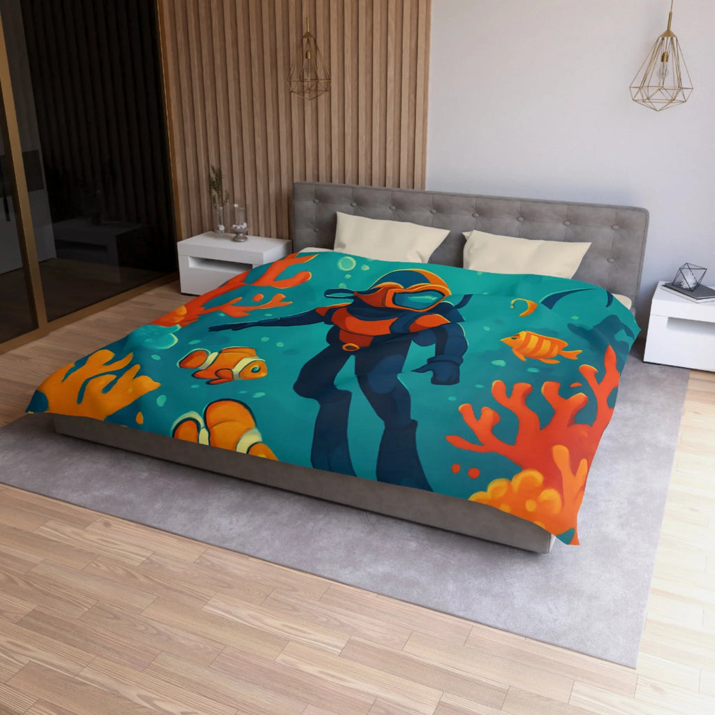 Housse de Couette Microfibre Illustration Unique Design Moderne Décoration Intérieure Raffinée