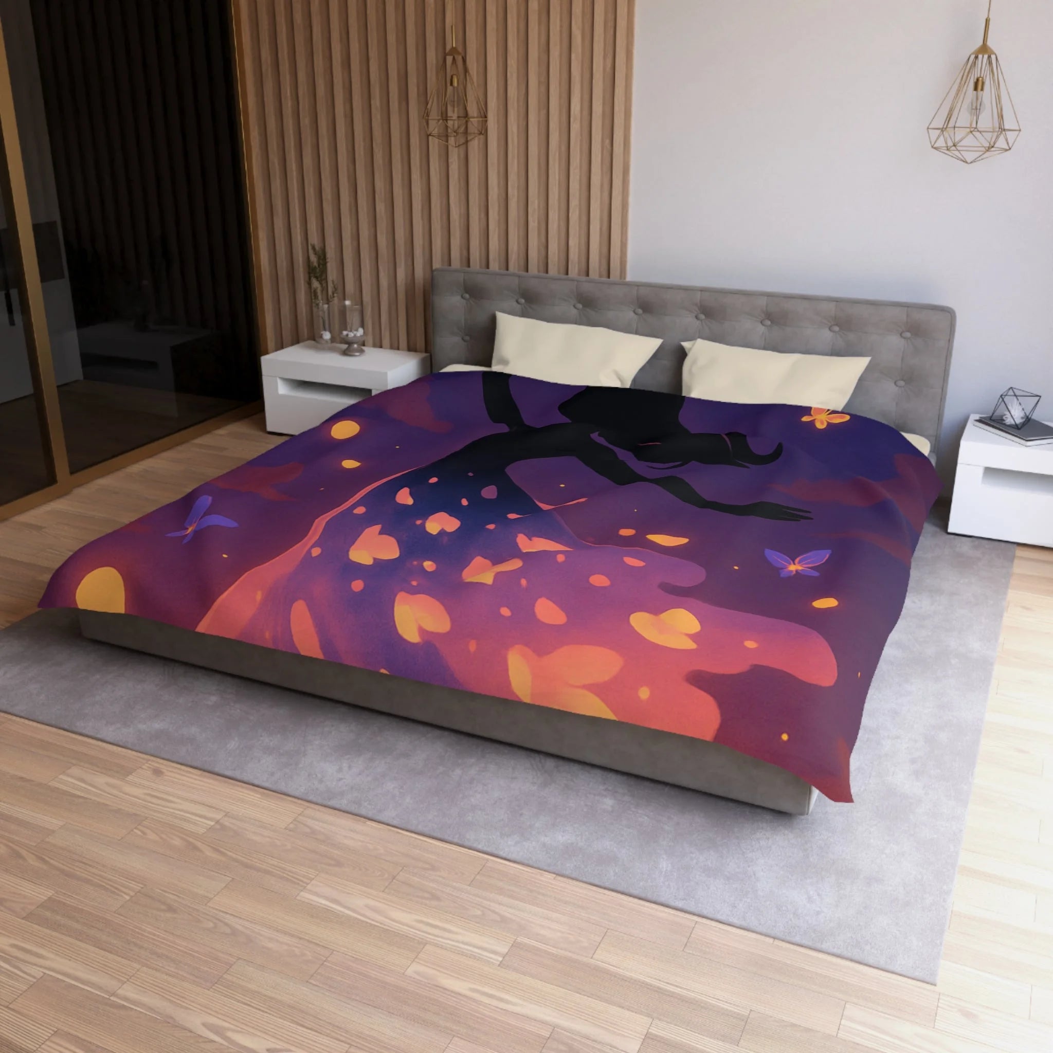 Housse de Couette Microfibre Design Artistique Moderne Décoration Chambre Confort Premium