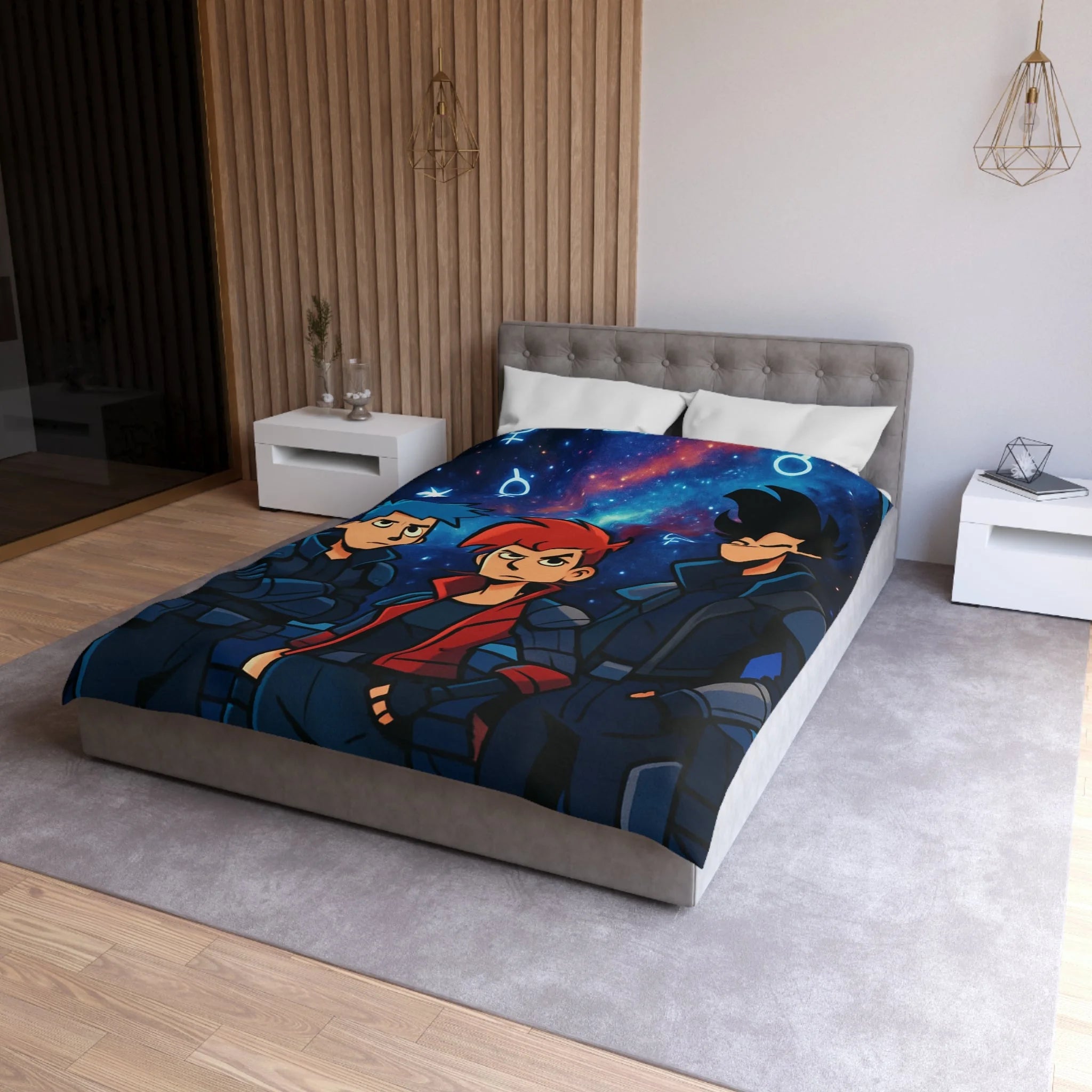 Housse de Couette Microfibre Illustration Unique Design Moderne Décoration Intérieure Raffinée