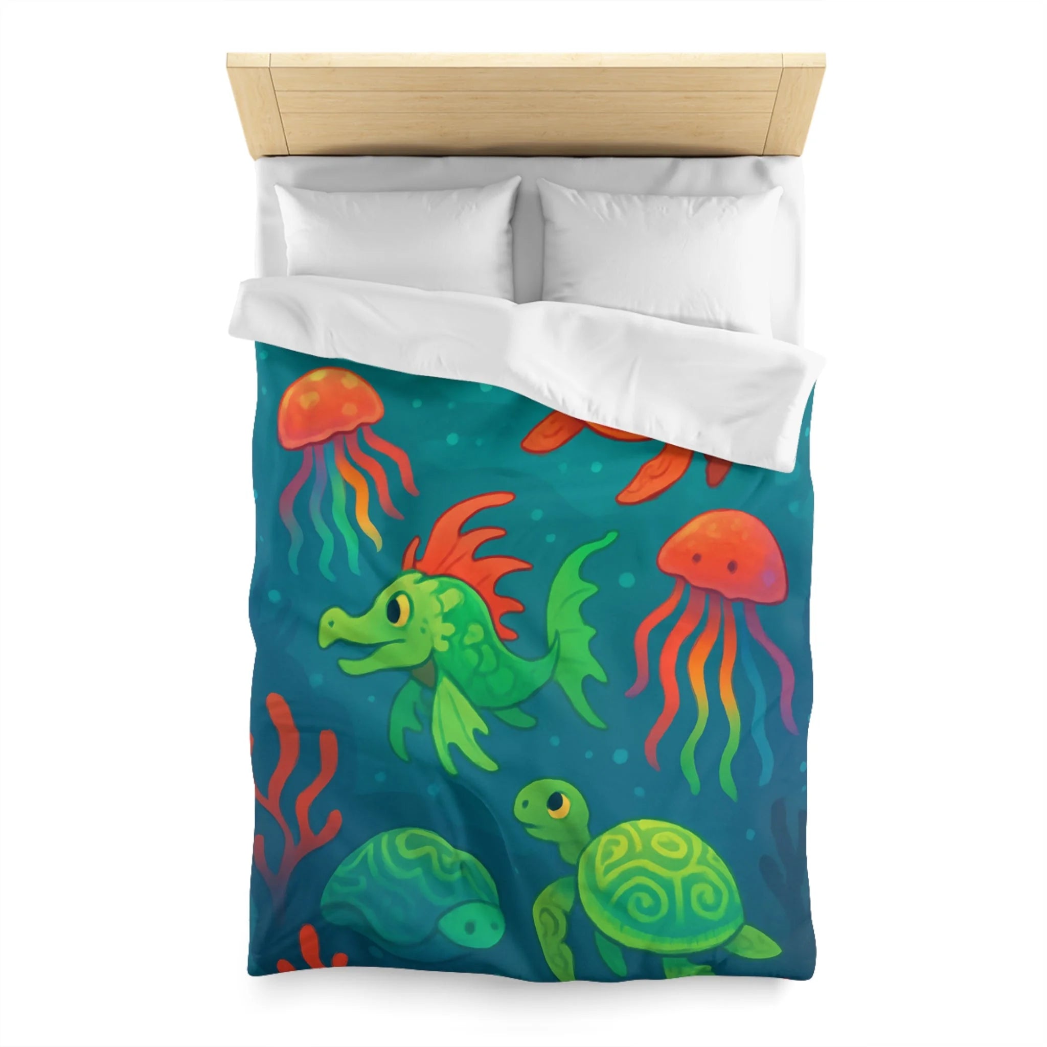 Housse de Couette Microfibre Illustration Unique Design Moderne Décoration Intérieure Raffinée