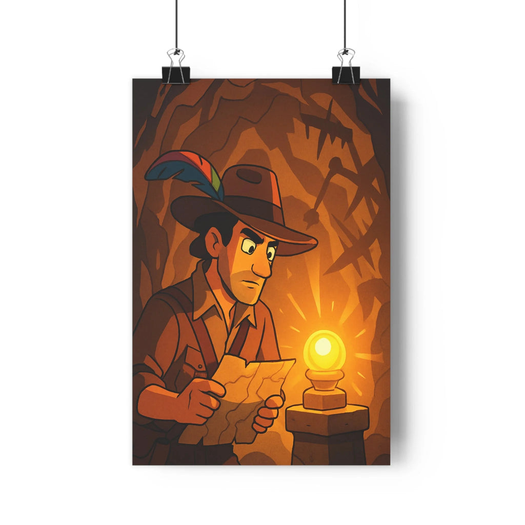 Poster décoratif anime aventure mystère bureau caverne lumineux chaud exploration moderne 30x46 cm chambre